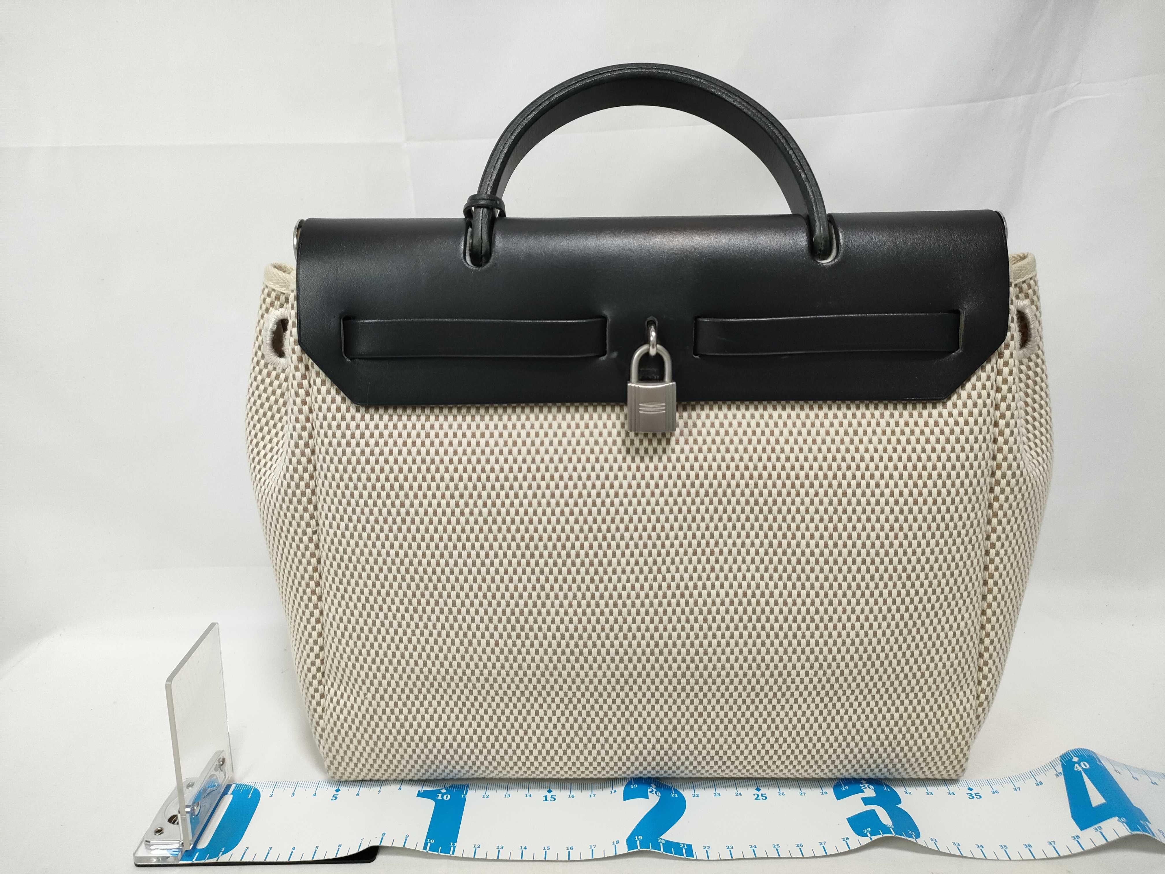 Herbag PM G stamp Black canvas x leather shoulder bag — view 2