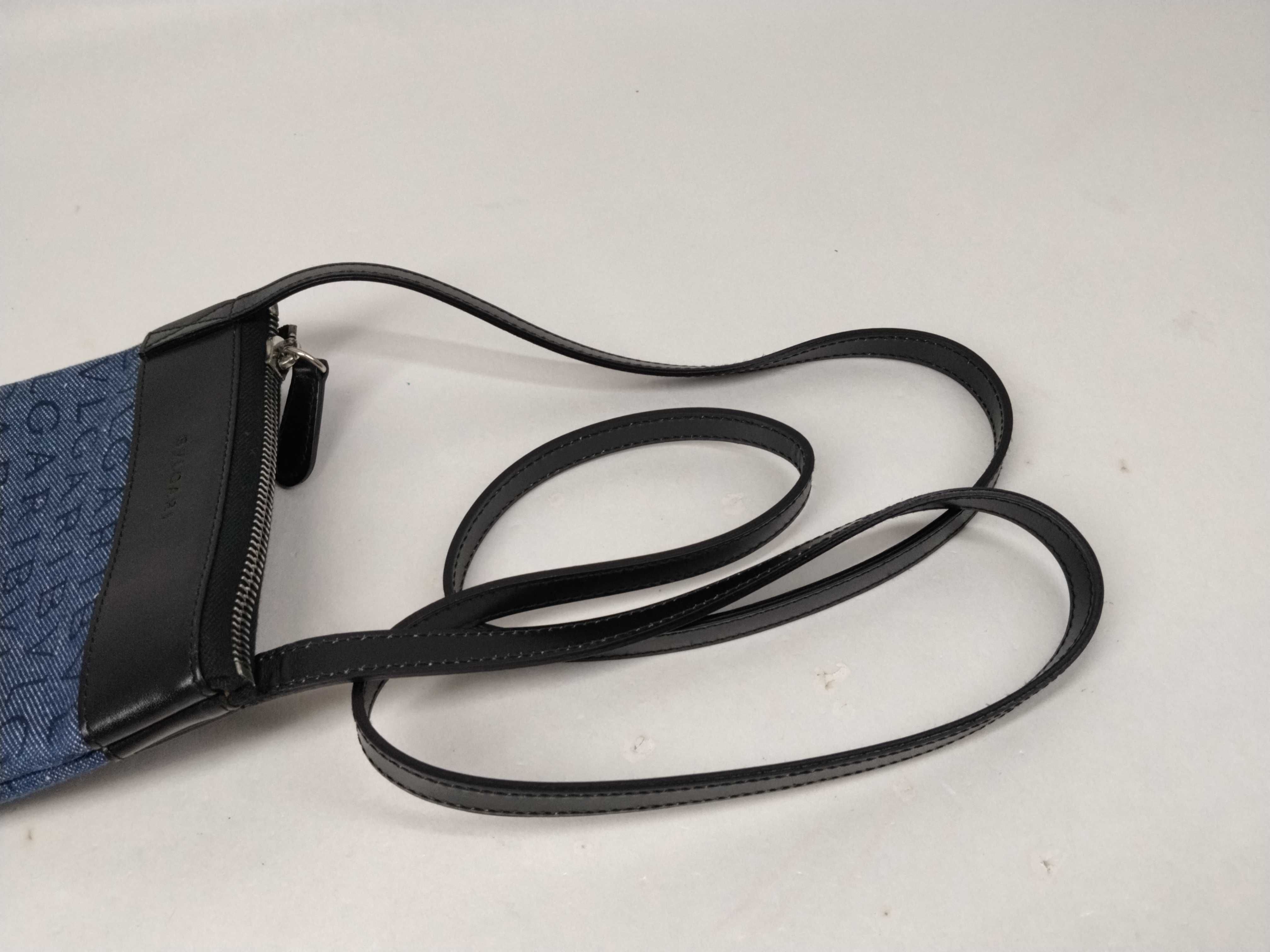 Logo Mania Denim Leather Mini Shoulder Bag — view 3