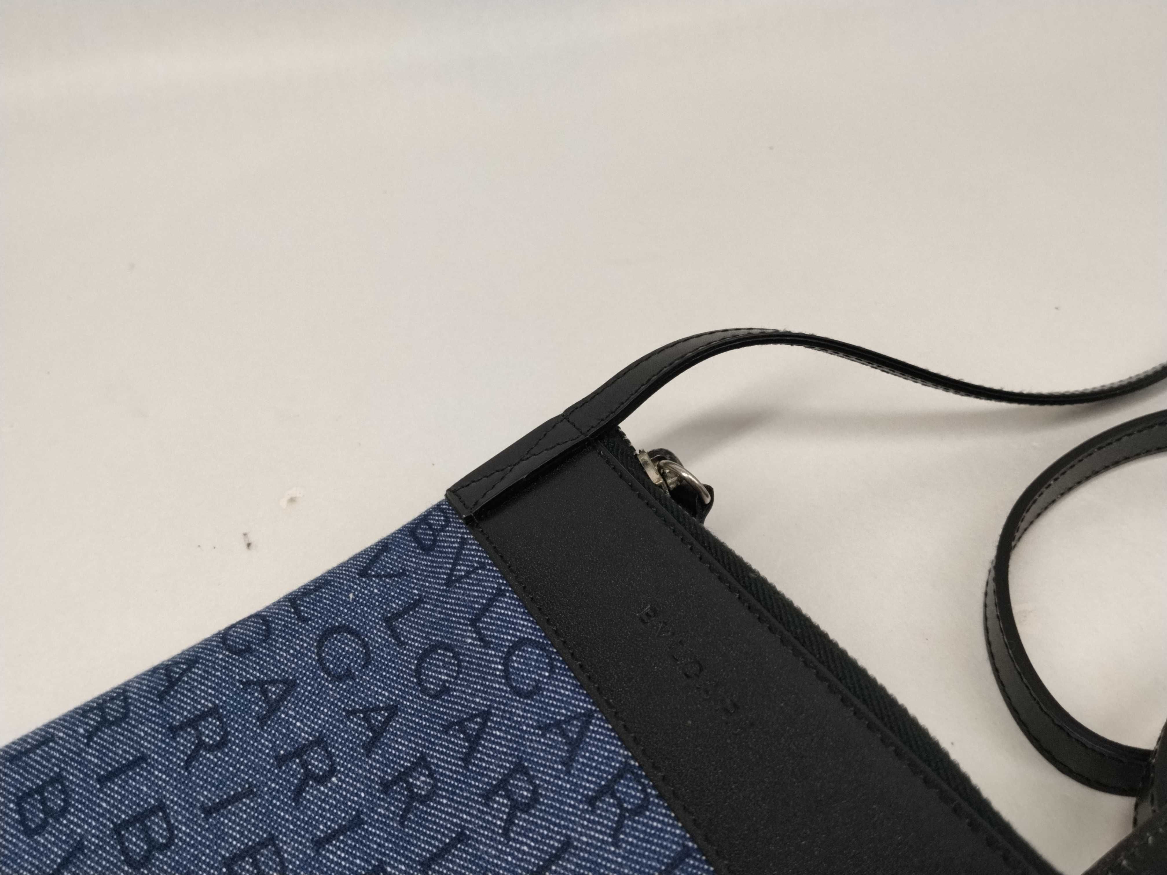 Logo Mania Denim Leather Mini Shoulder Bag — view 5