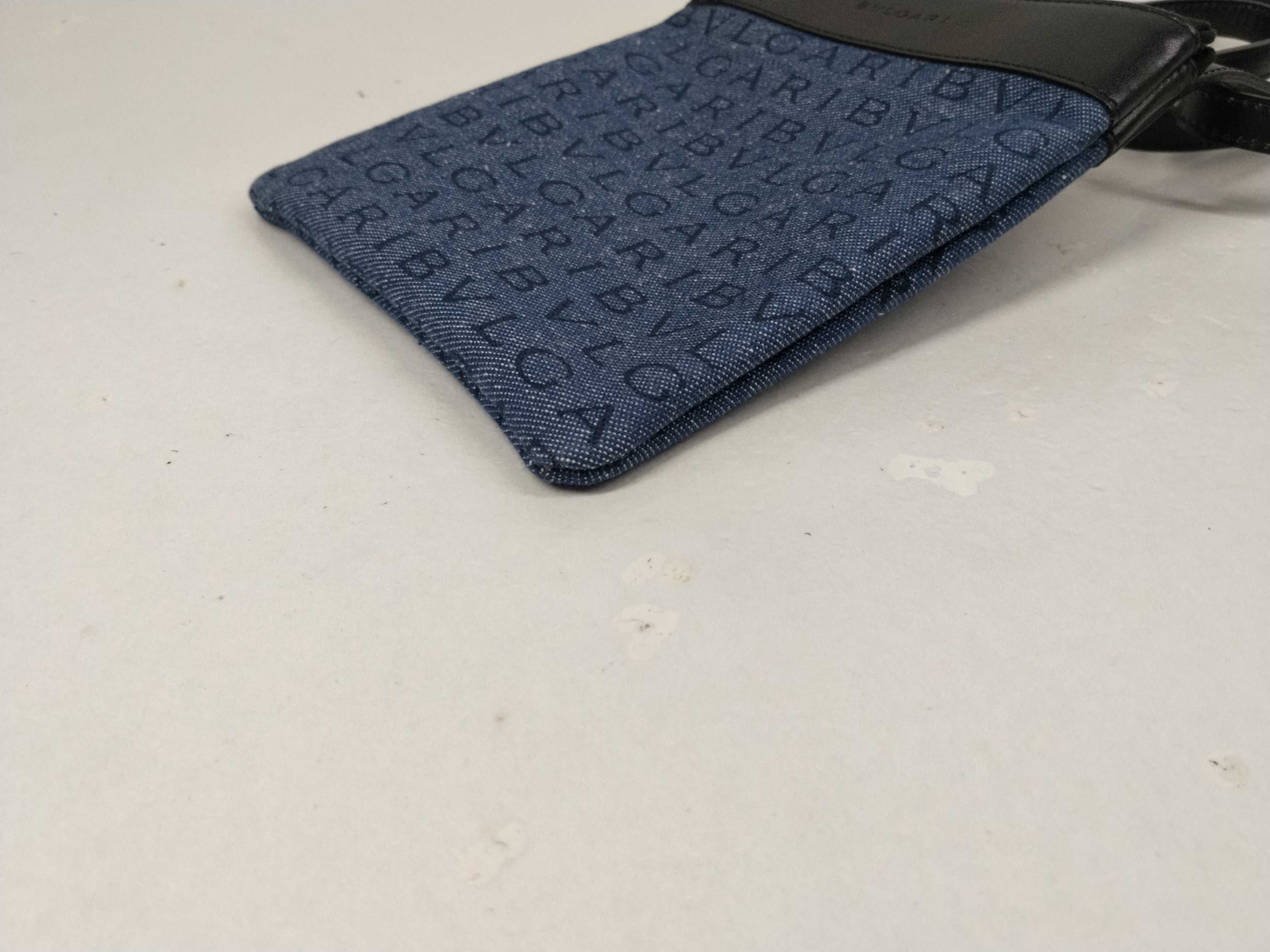 Logo Mania Denim Leather Mini Shoulder Bag — view 6