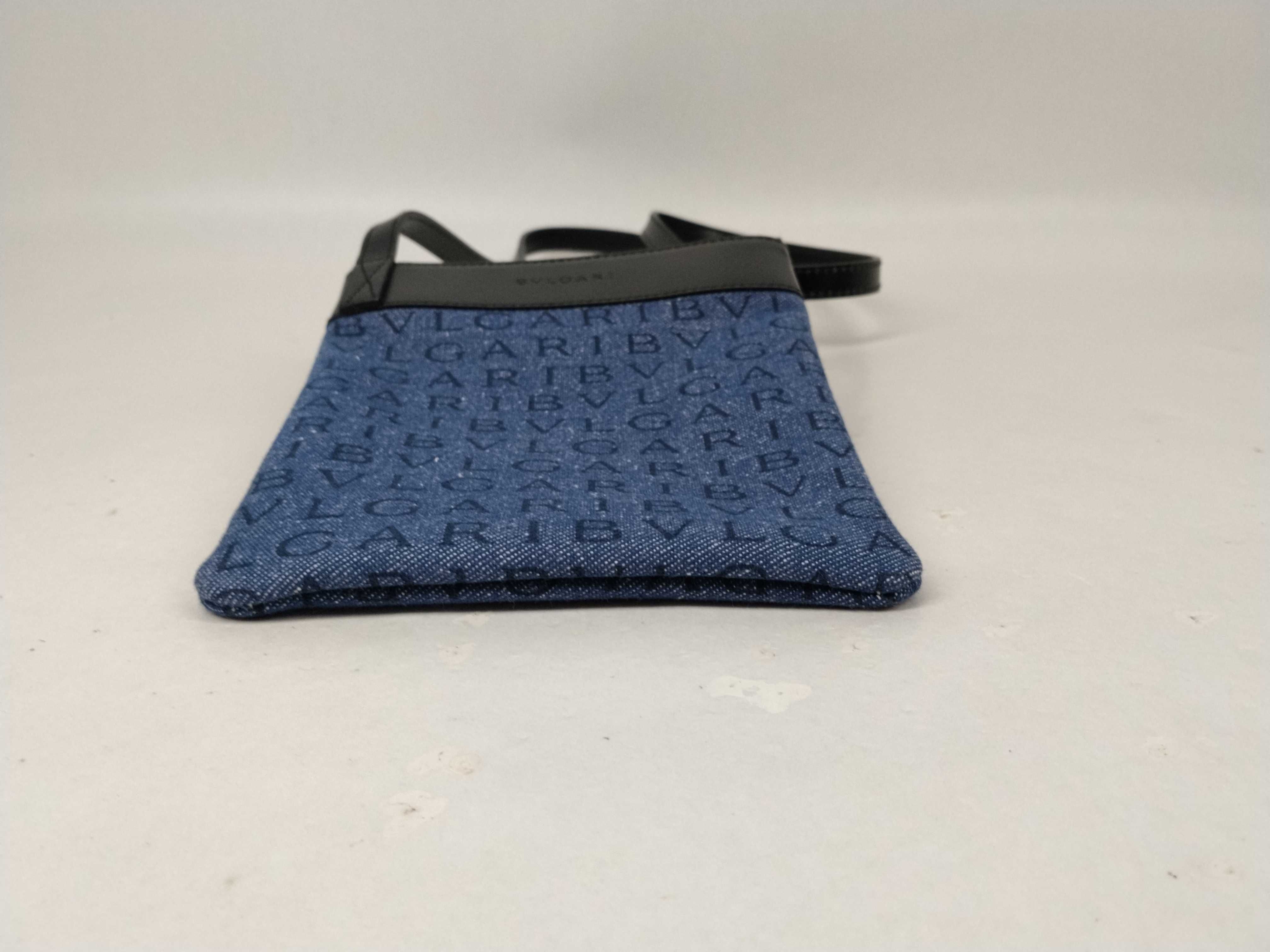Logo Mania Denim Leather Mini Shoulder Bag — view 7