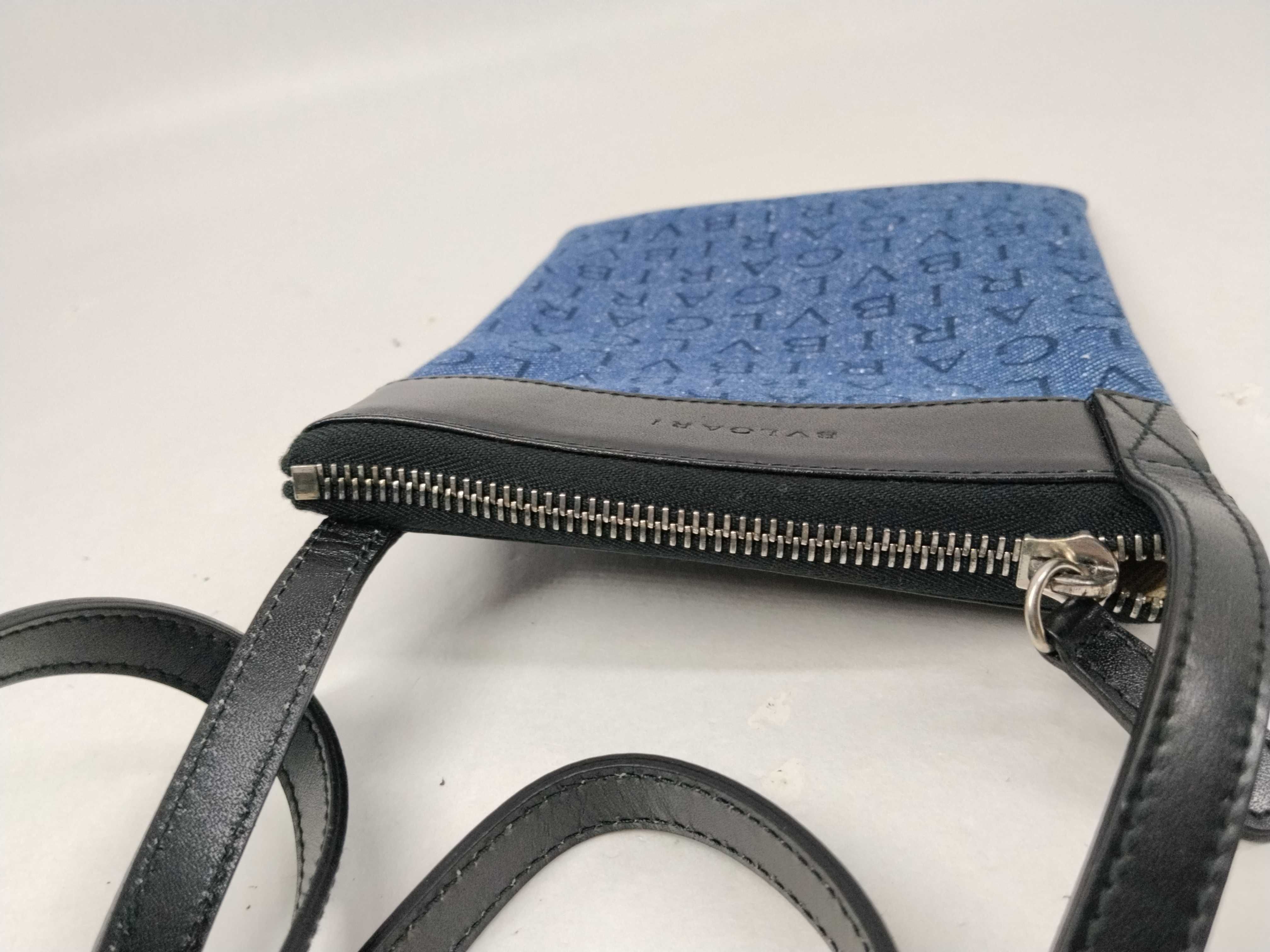 Logo Mania Denim Leather Mini Shoulder Bag — view 9