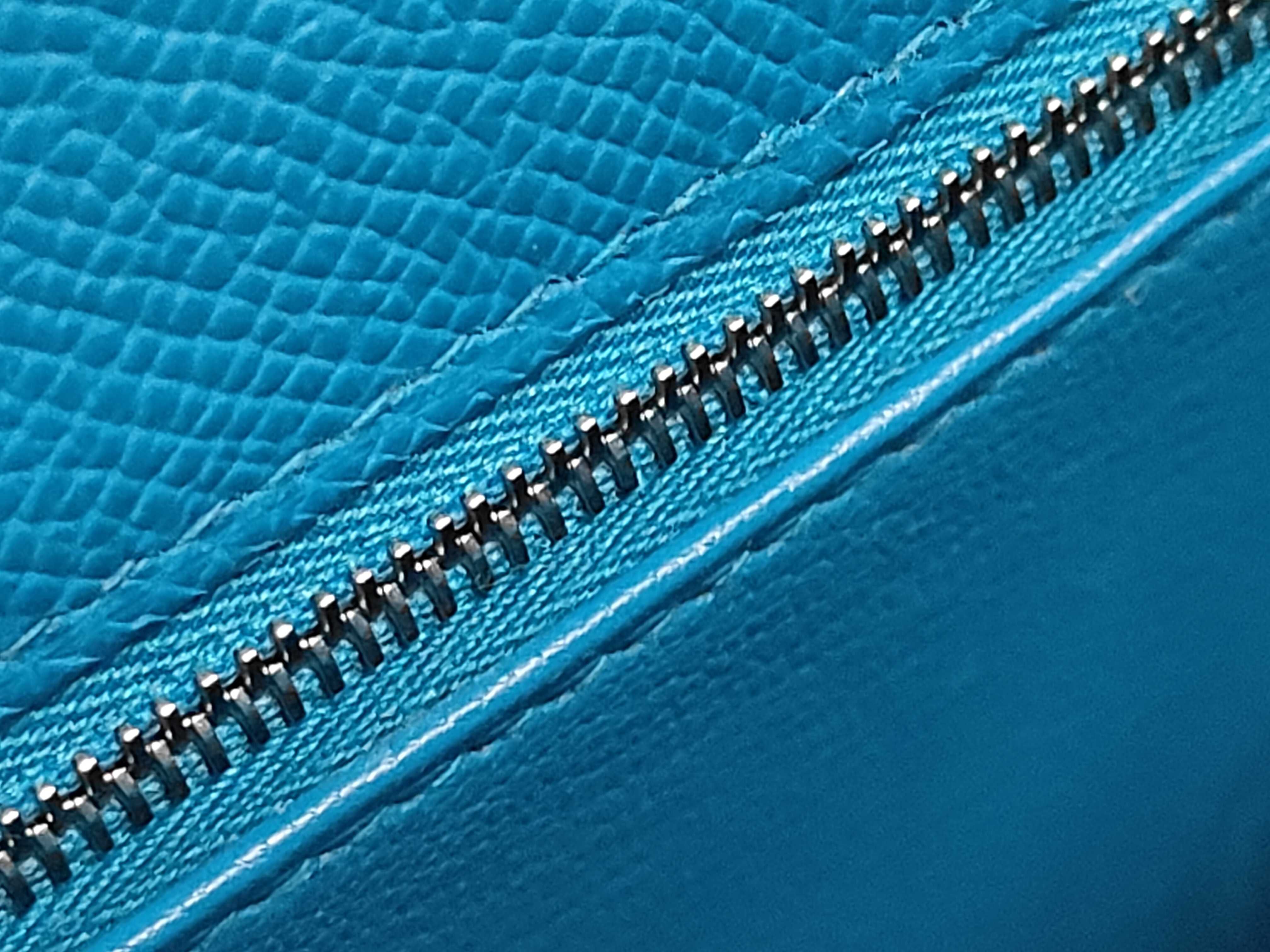 Kelly 25 Blue Zanzibar / Blue de Plus / Noir ・Silver hardware ・W engraved handbag — view 13