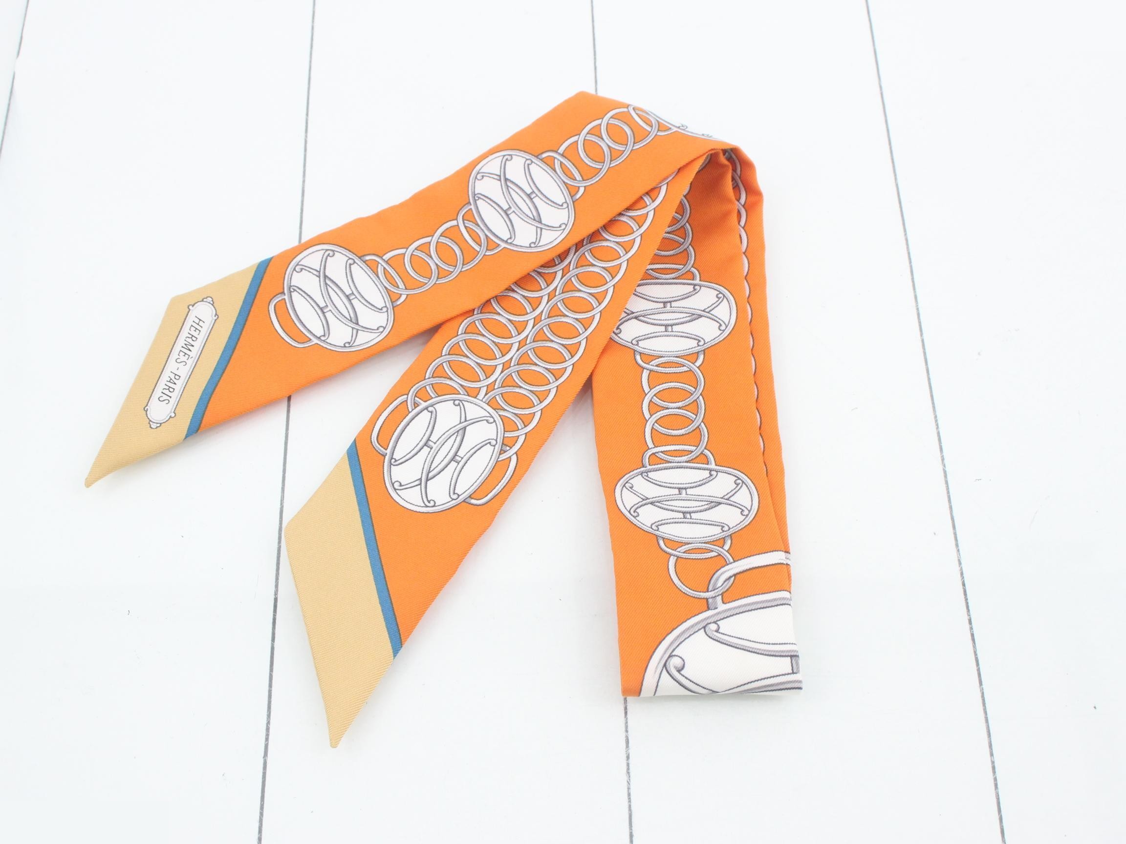 Twilly scarf, silk, orange — view 2