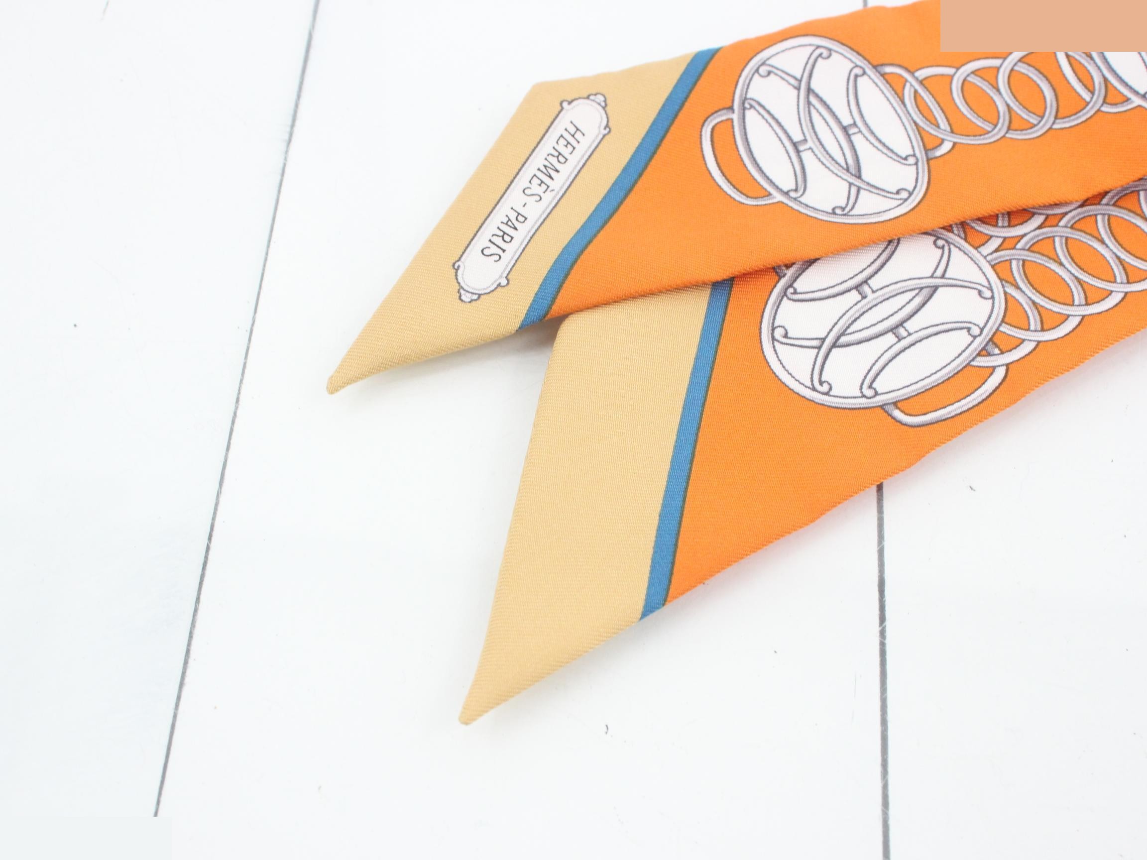 Twilly scarf, silk, orange — view 3