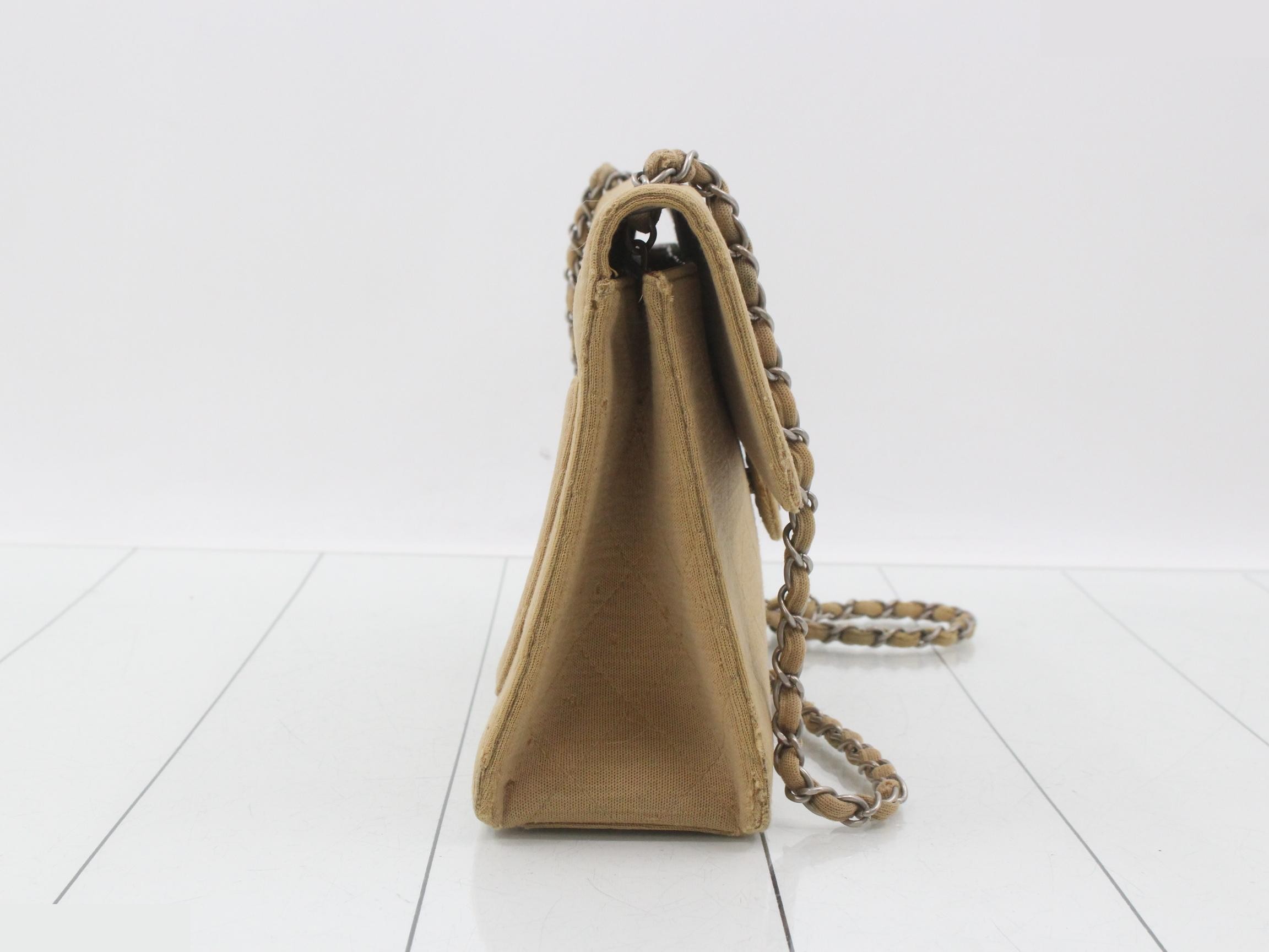 Cotton Canvas Chain Shoulder Bag — view 4
