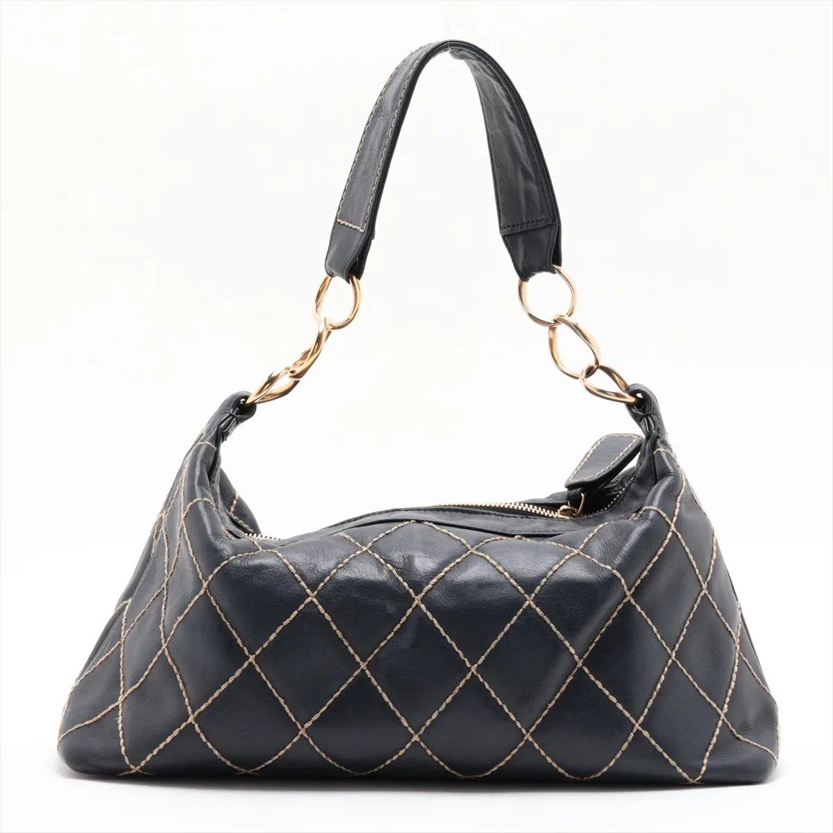 Wild Stitch Lambskin Chain Shoulder Bag, Black with Gold Hardware, 8779515 (Serial Number 8) — view 2