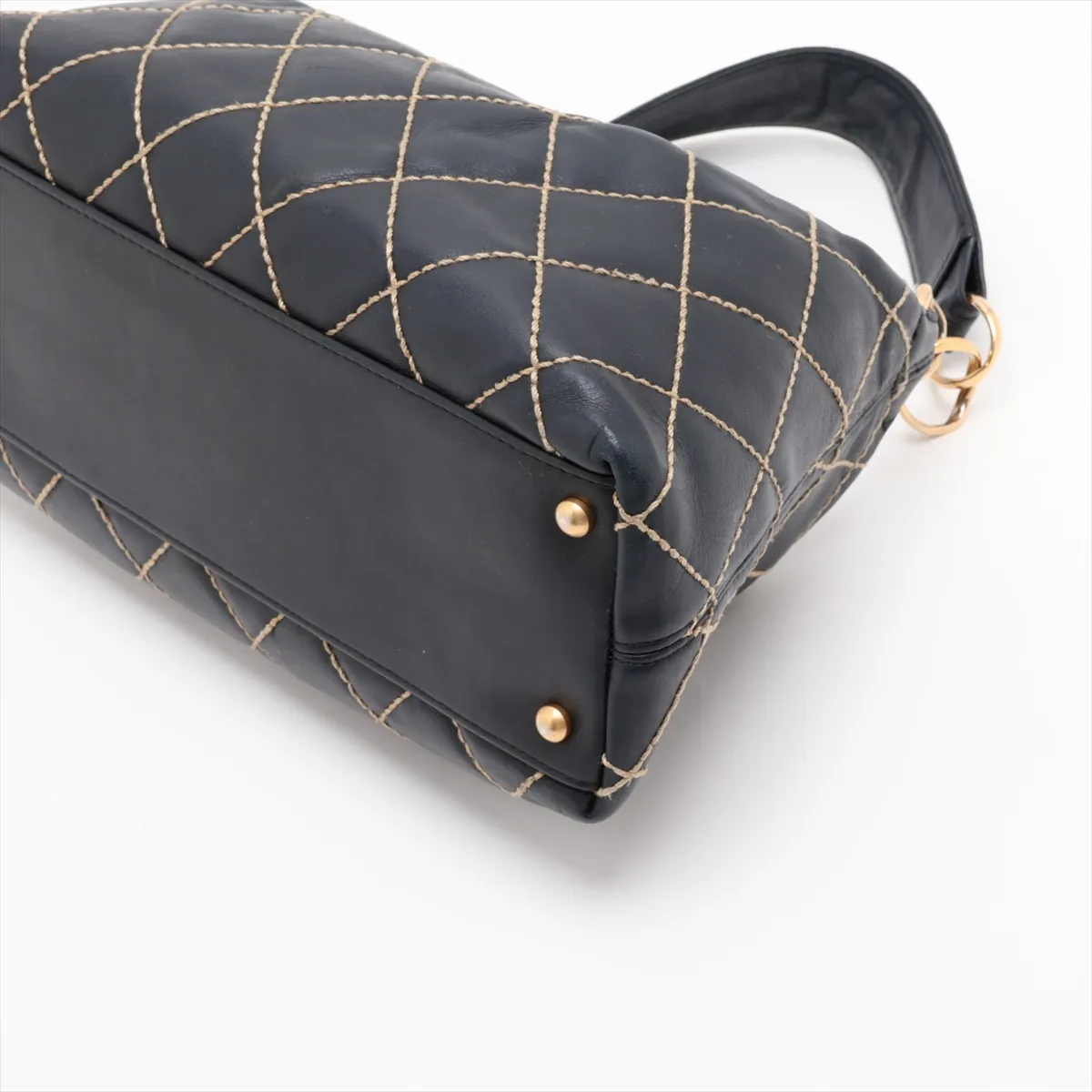 Wild Stitch Lambskin Chain Shoulder Bag, Black with Gold Hardware, 8779515 (Serial Number 8) — view 3