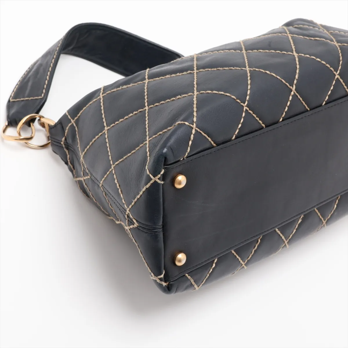 Wild Stitch Lambskin Chain Shoulder Bag, Black with Gold Hardware, 8779515 (Serial Number 8) — view 4