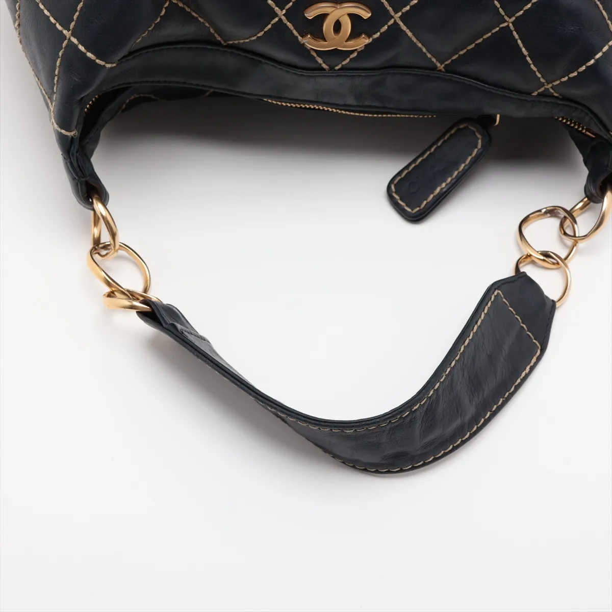 Wild Stitch Lambskin Chain Shoulder Bag, Black with Gold Hardware, 8779515 (Serial Number 8) — view 5