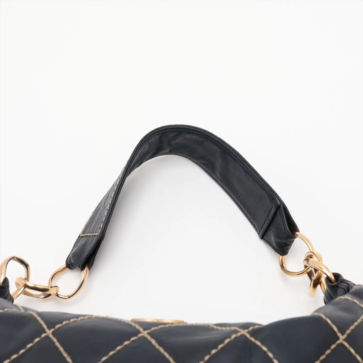 Wild Stitch Lambskin Chain Shoulder Bag, Black with Gold Hardware, 8779515 (Serial Number 8) — view 6