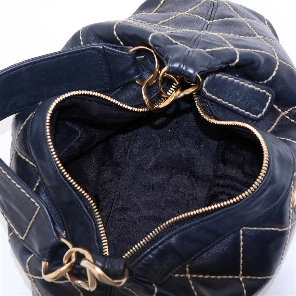 Wild Stitch Lambskin Chain Shoulder Bag, Black with Gold Hardware, 8779515 (Serial Number 8) — view 7