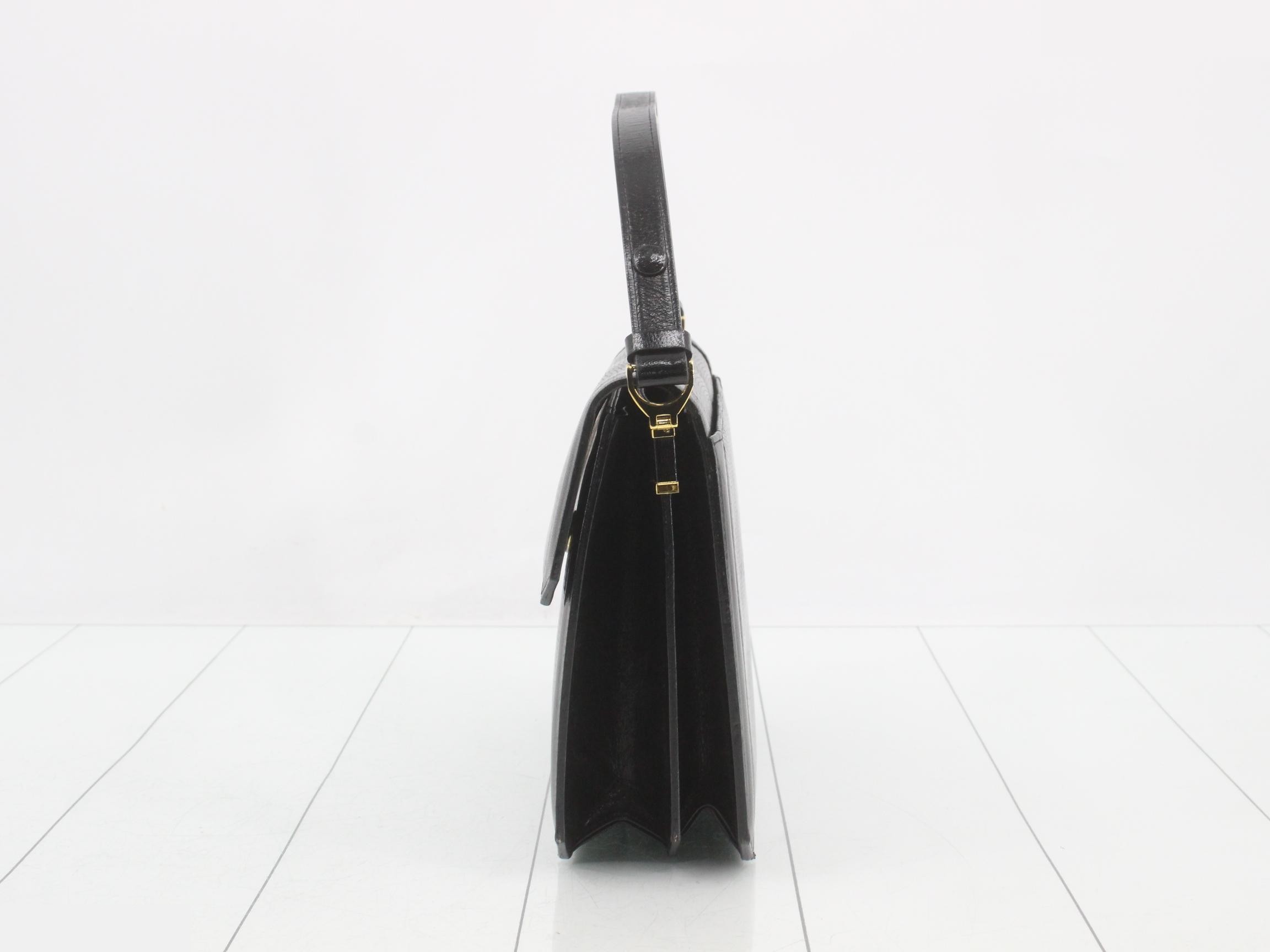Cassandra One-Shoulder Bag, Lizard Leather, Black — view 3