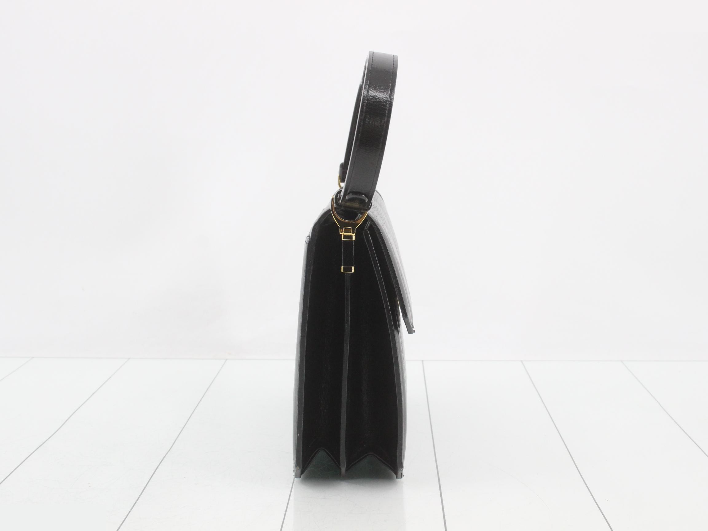 Cassandra One-Shoulder Bag, Lizard Leather, Black — view 4
