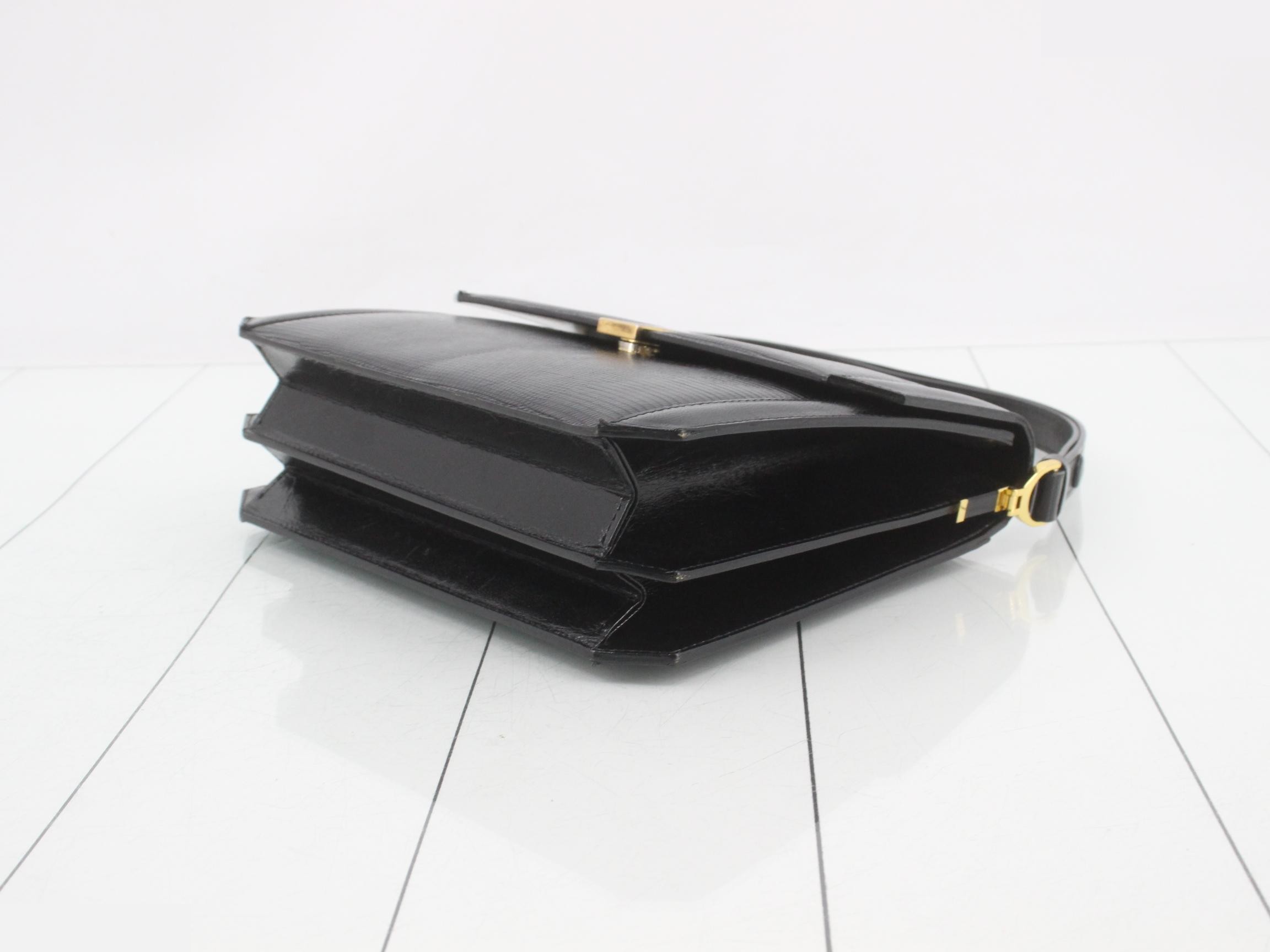 Cassandra One-Shoulder Bag, Lizard Leather, Black — view 6