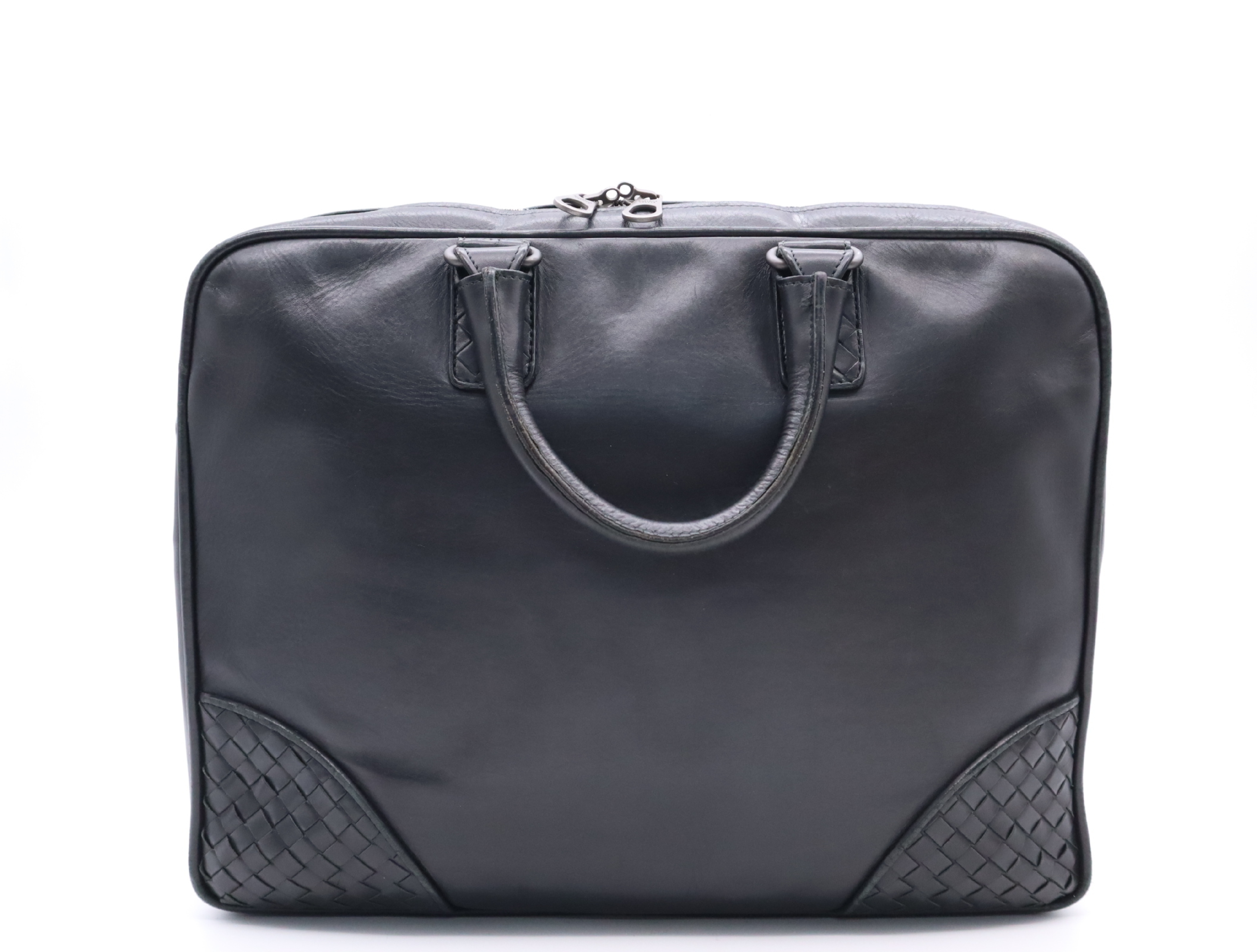 Leather Handbag, Black, Silver Hardware — view 2