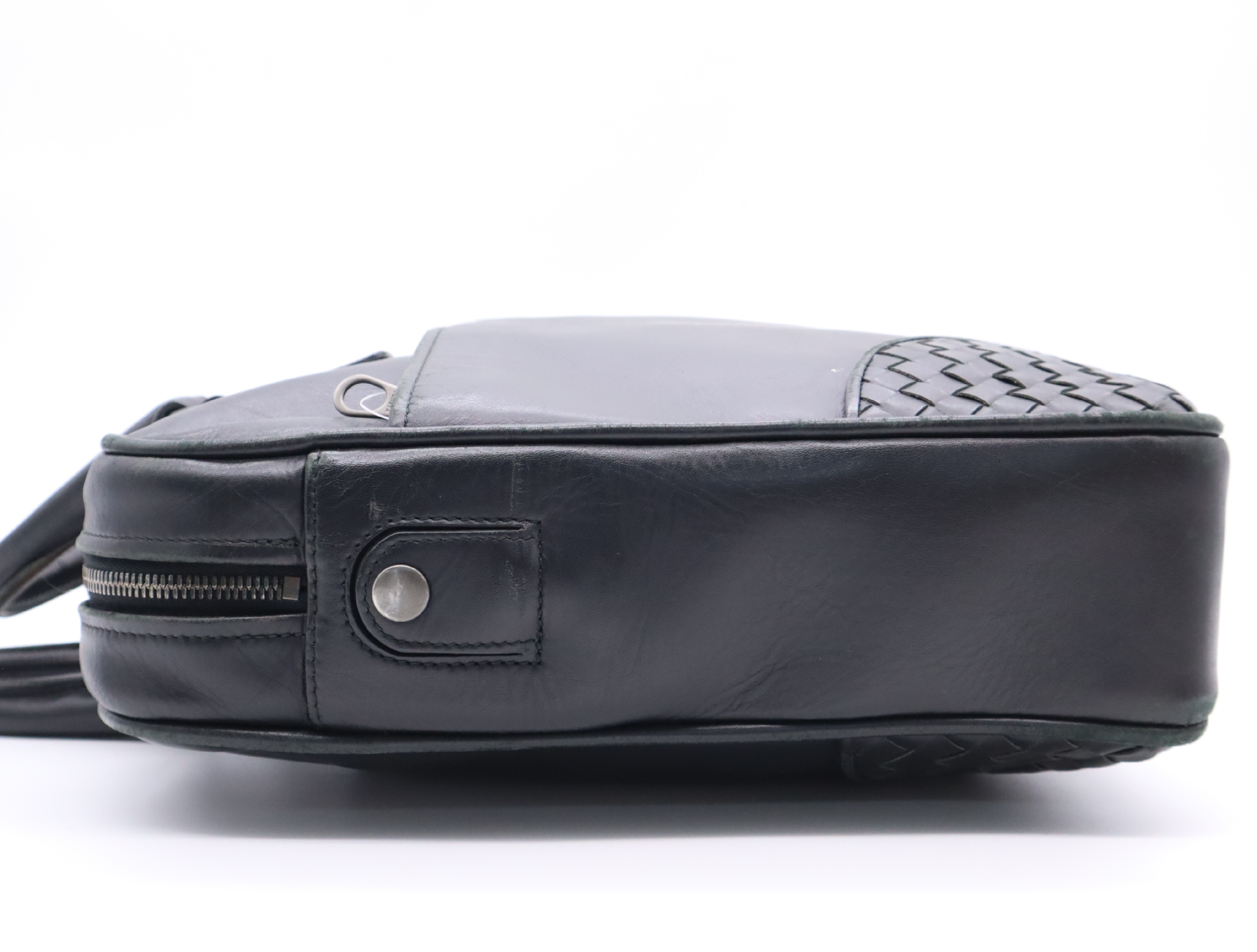 Leather Handbag, Black, Silver Hardware — view 3