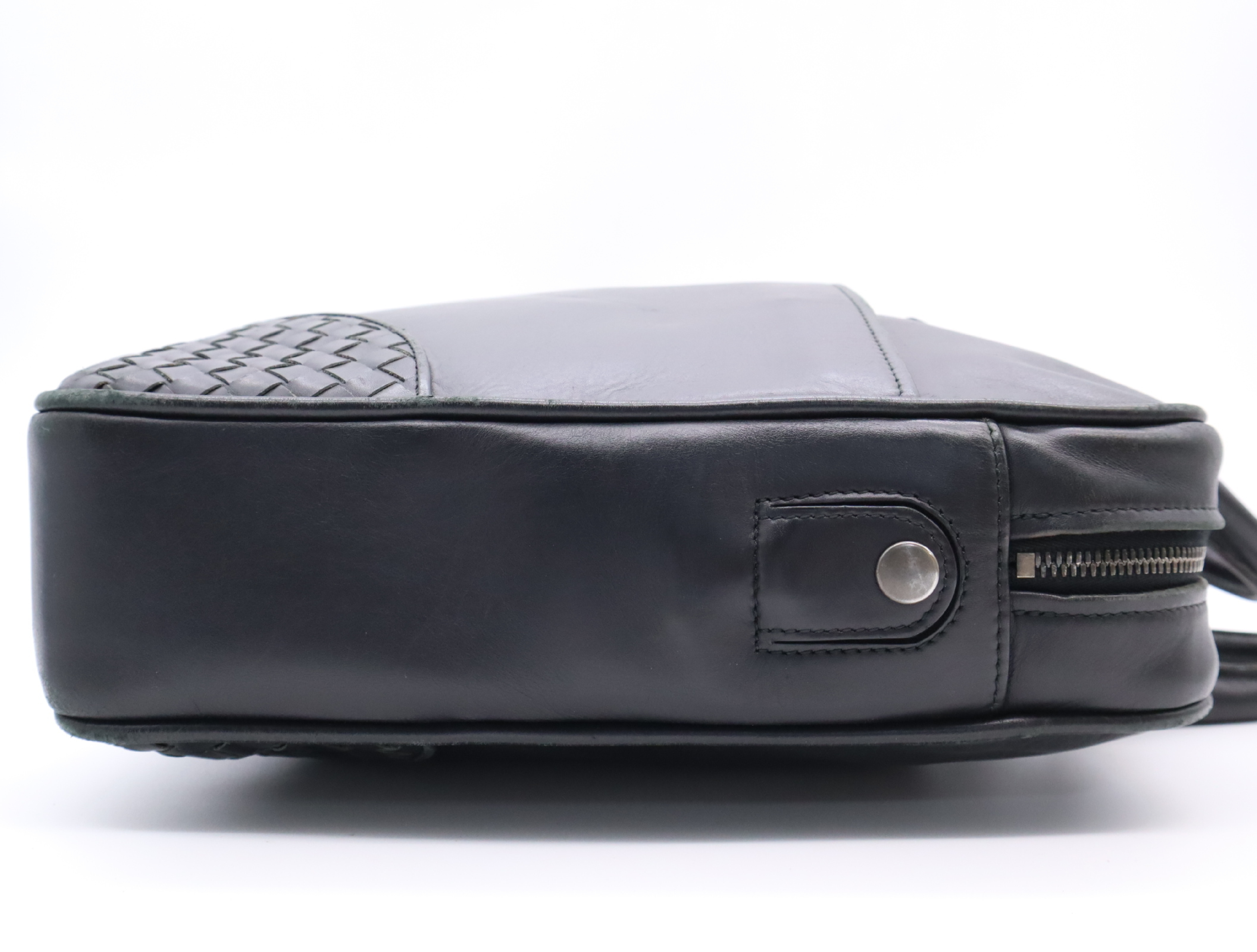 Leather Handbag, Black, Silver Hardware — view 5