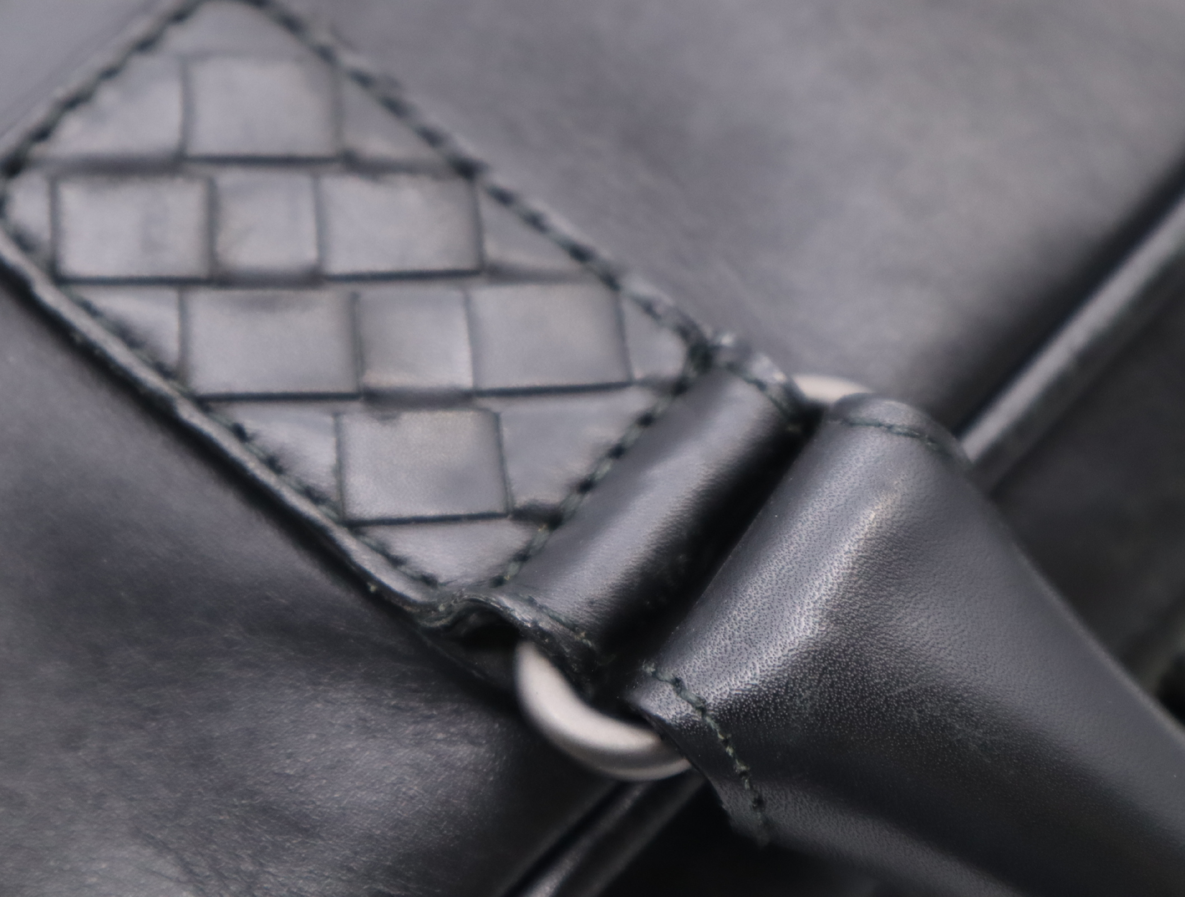 Leather Handbag, Black, Silver Hardware — view 9
