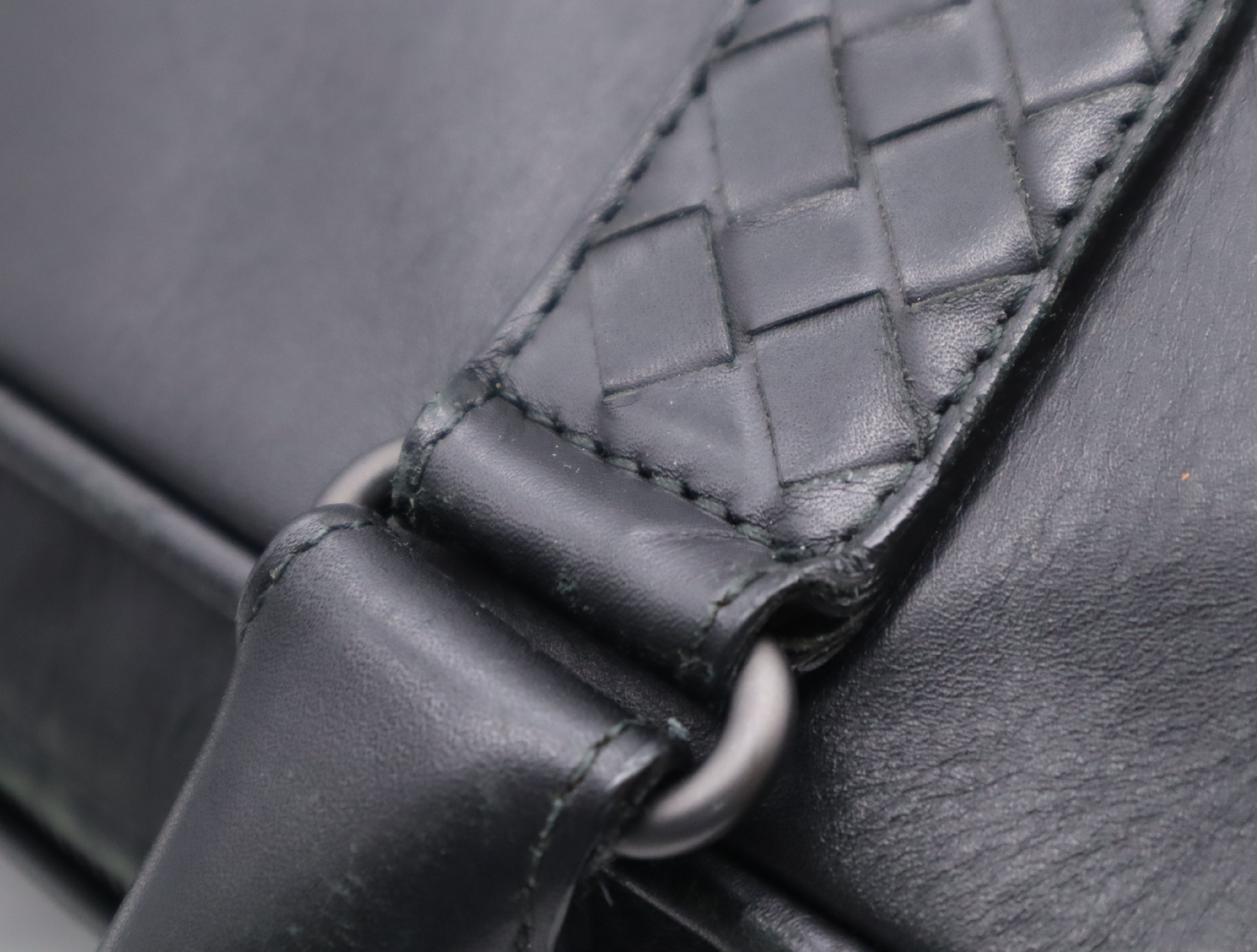 Leather Handbag, Black, Silver Hardware — view 10
