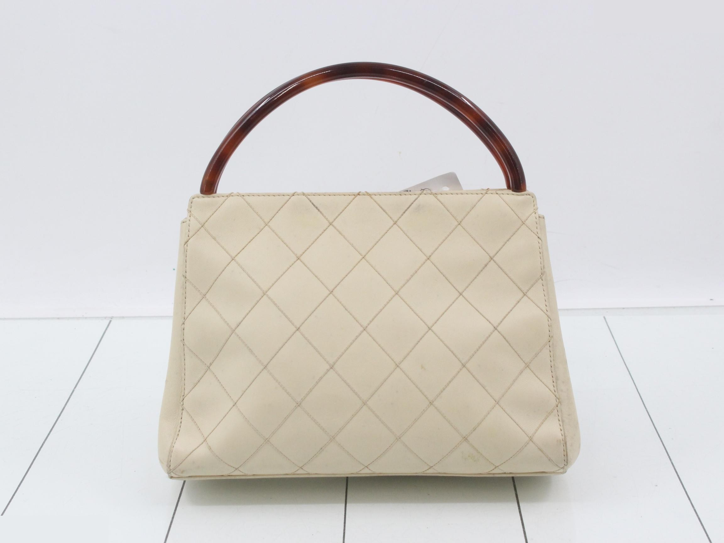 Matelassé Leather Turnlock Tortoiseshell Handbag — view 2