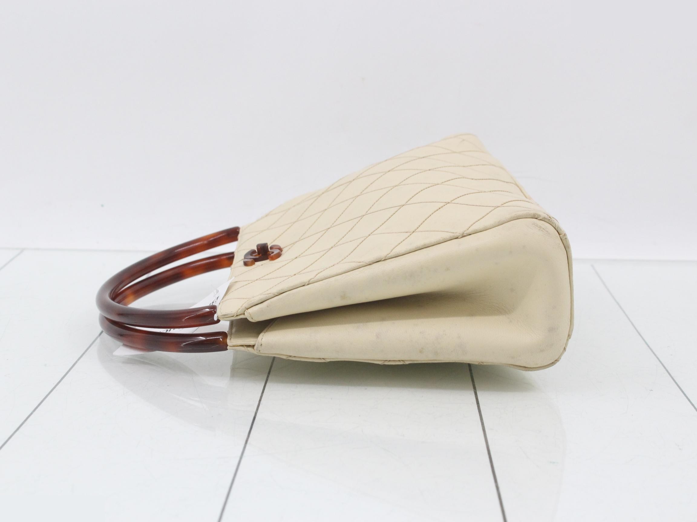 Matelassé Leather Turnlock Tortoiseshell Handbag — view 4