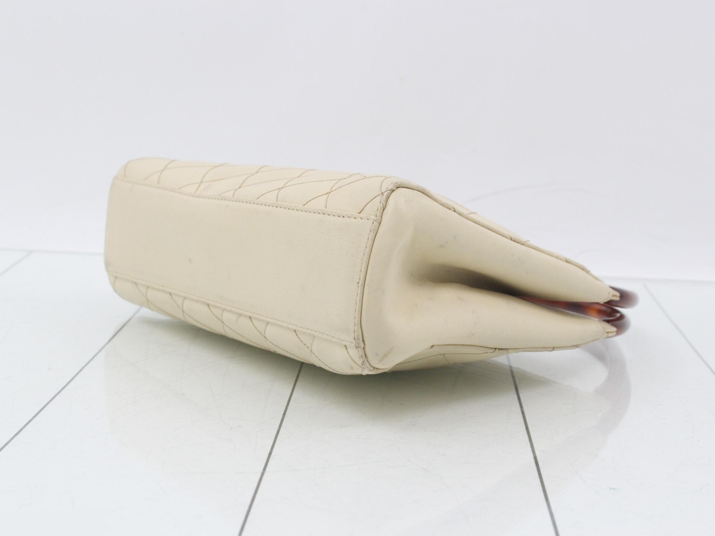 Matelassé Leather Turnlock Tortoiseshell Handbag — view 6