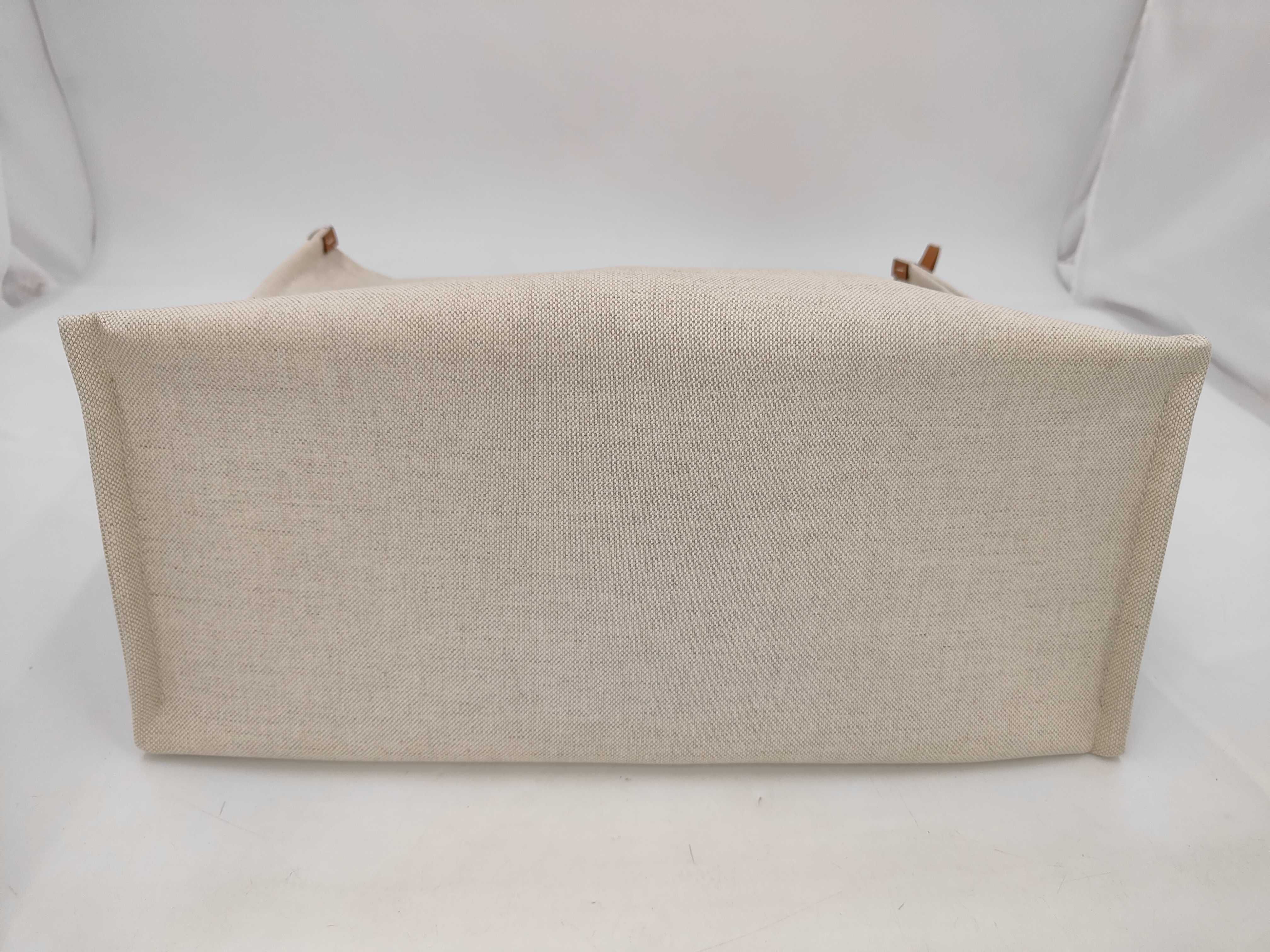 Medium Tote Bag, Cotton Linen Canvas, Ivory — view 3