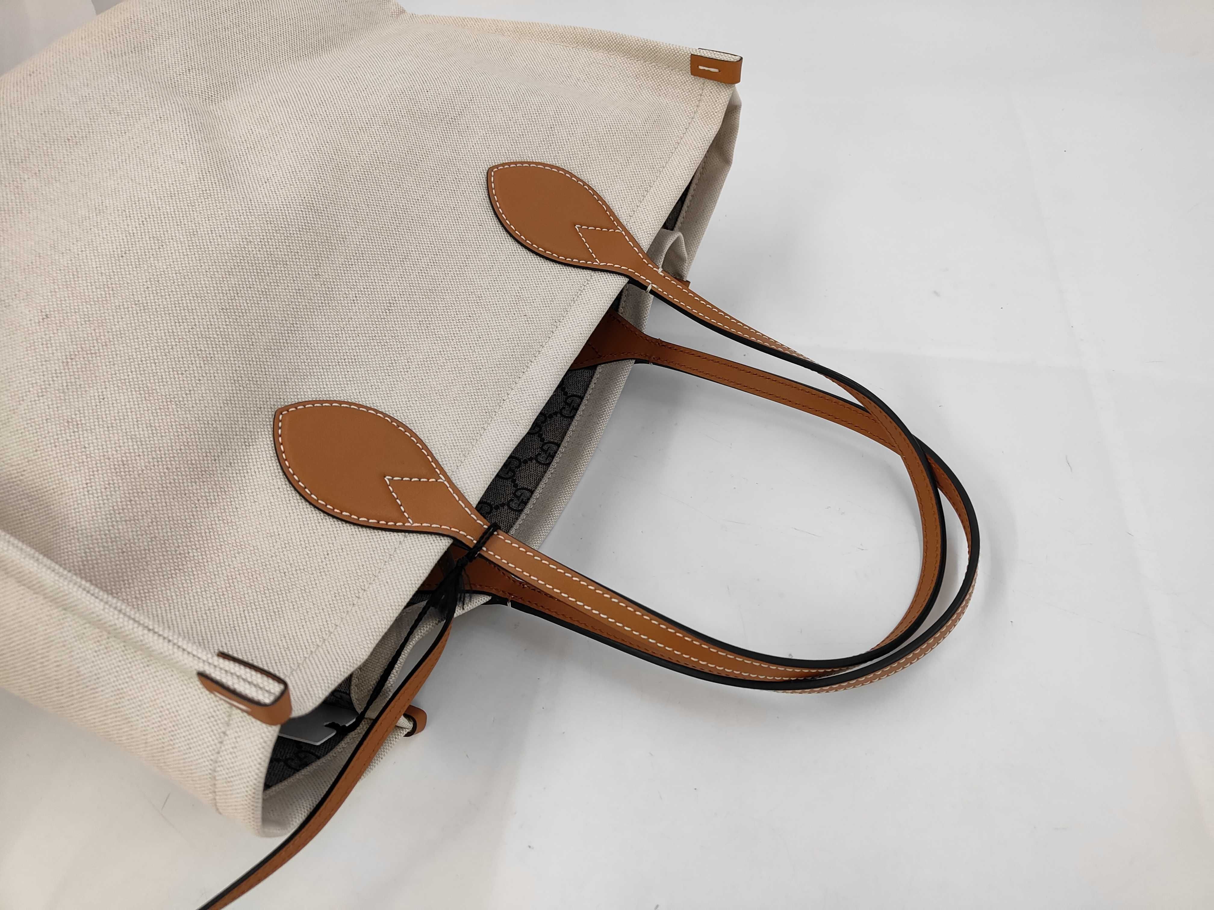 Medium Tote Bag, Cotton Linen Canvas, Ivory — view 5