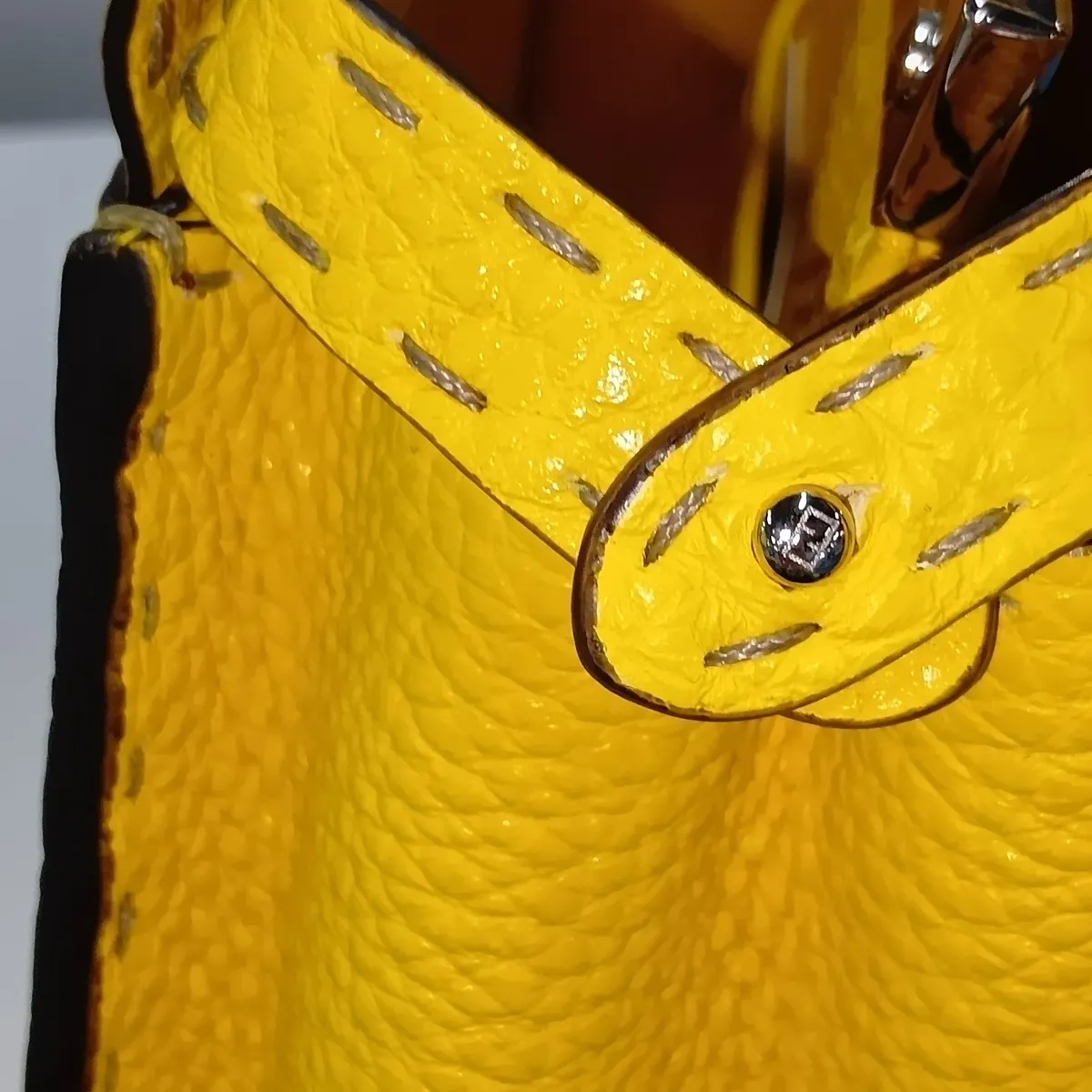 Selleria Mini Peekaboo Leather 2-Way Handbag, Yellow, 8BN244 — view 13