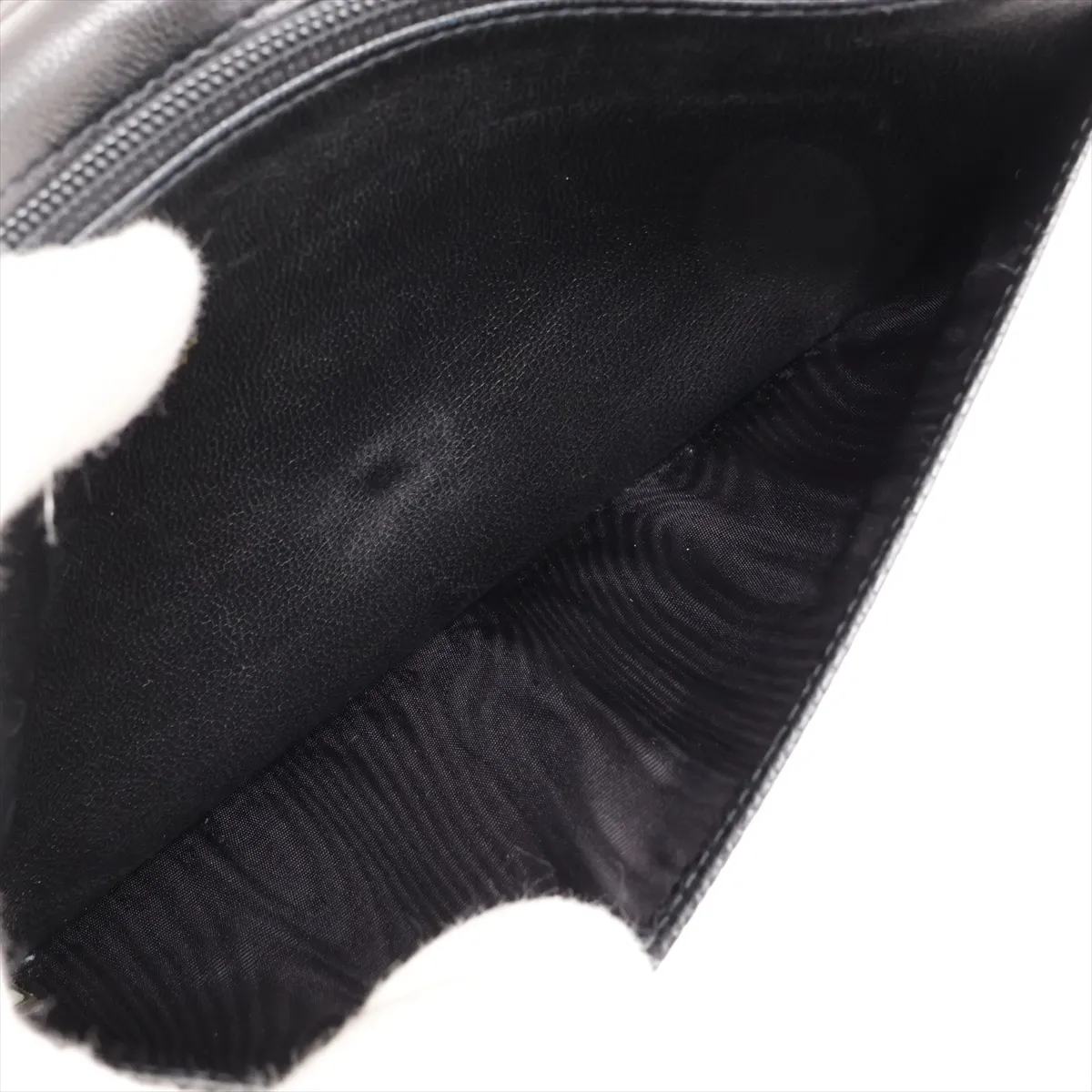 Coco Mark Caviar Skin Chain Wallet, Black with Gold Hardware, 6516759, Series 6 — view 9