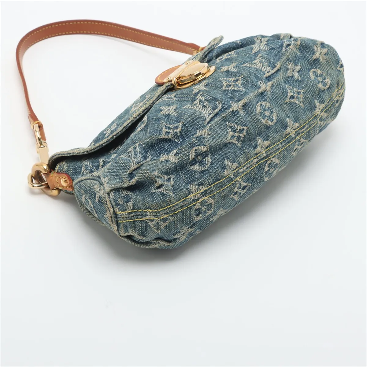 Monogram Denim Mini Pleaty M95050 CA0096 Blue x Brown — view 4