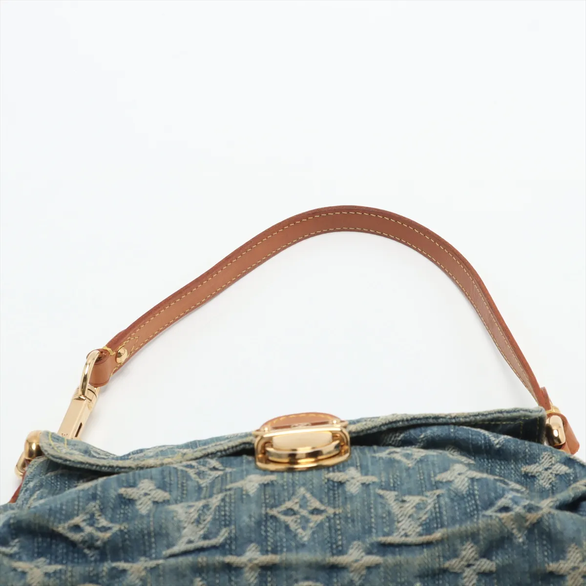 Monogram Denim Mini Pleaty M95050 CA0096 Blue x Brown — view 6