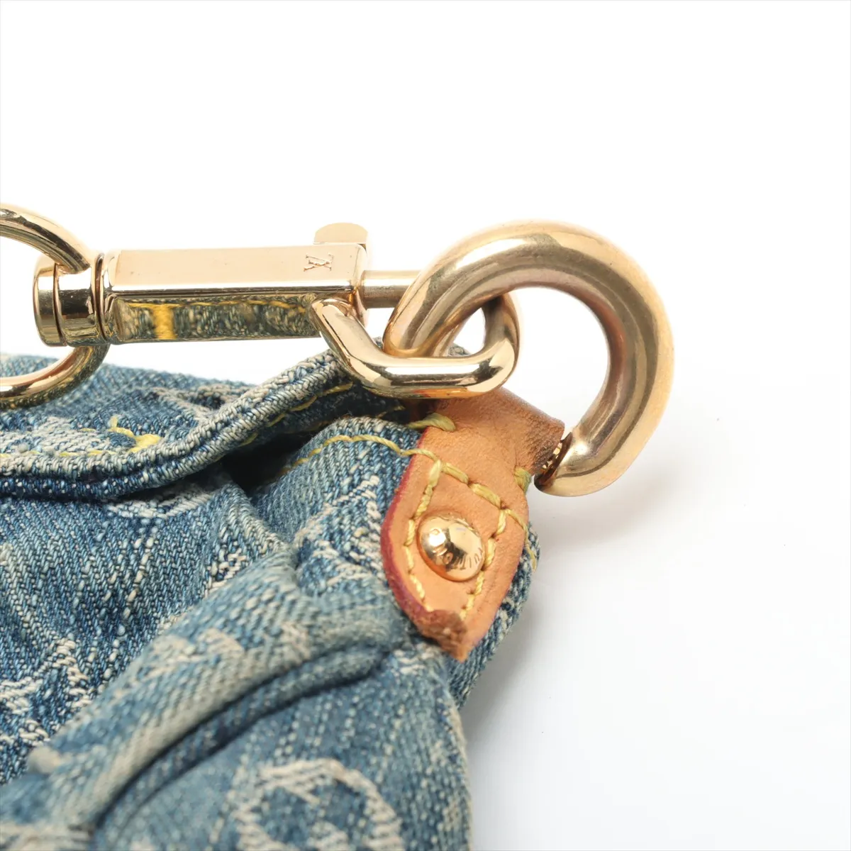 Monogram Denim Mini Pleaty M95050 CA0096 Blue x Brown — view 10