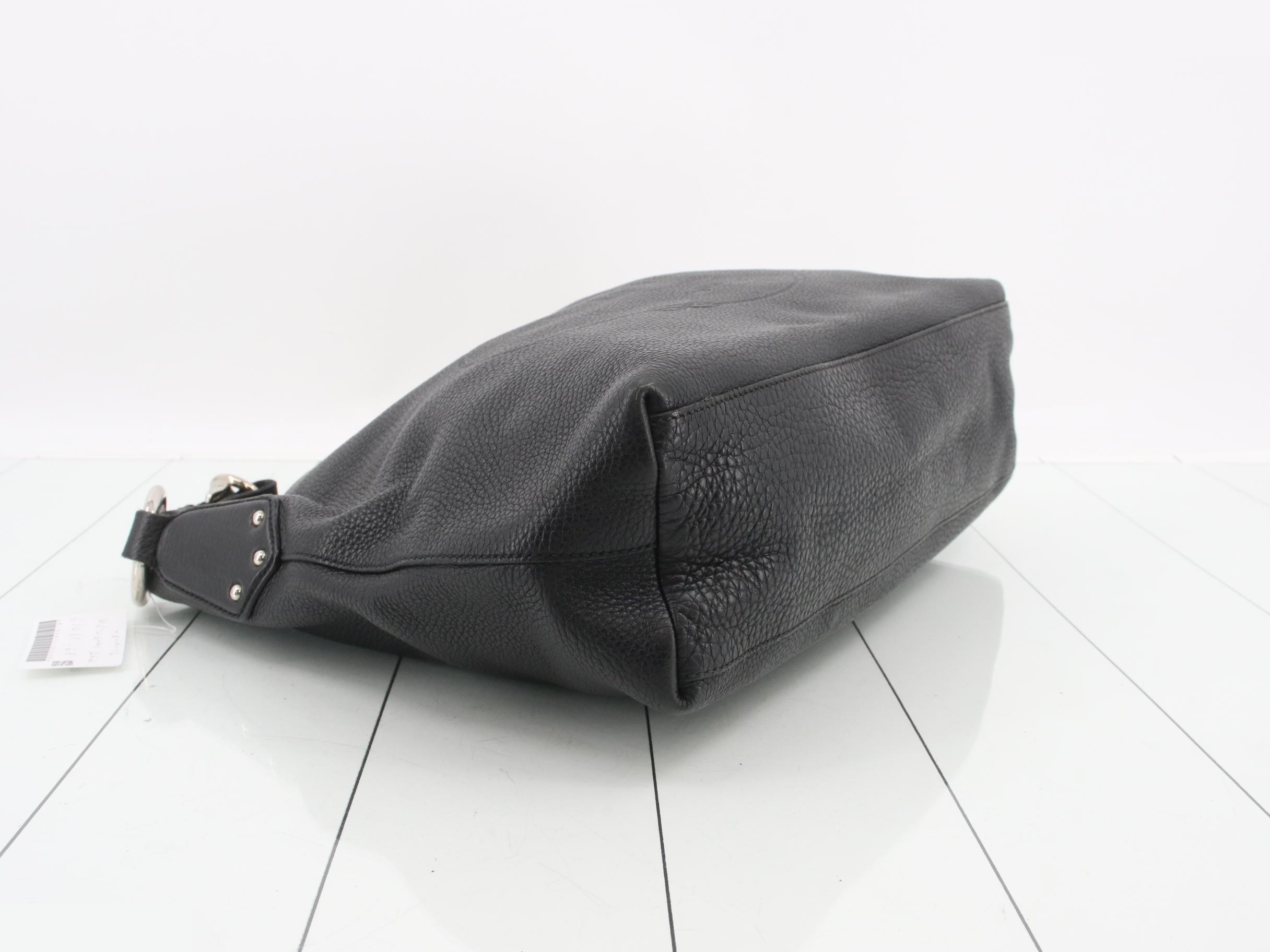 shoulder bag, one-shoulder style, leather, black, silver hardware. — view 5