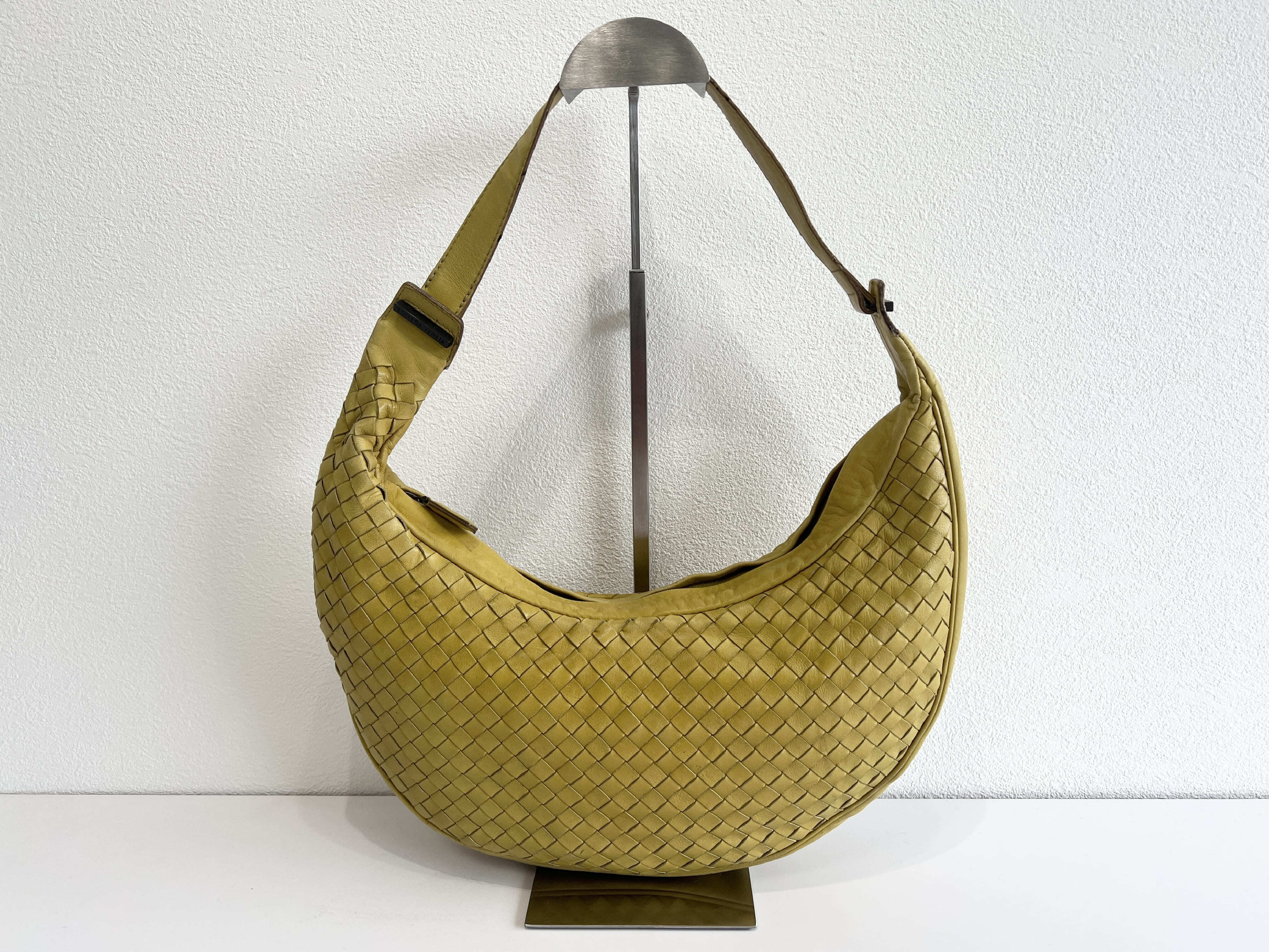 Hobo Moon Intrecciato Leather One-Shoulder Bag with Mirror — view 2
