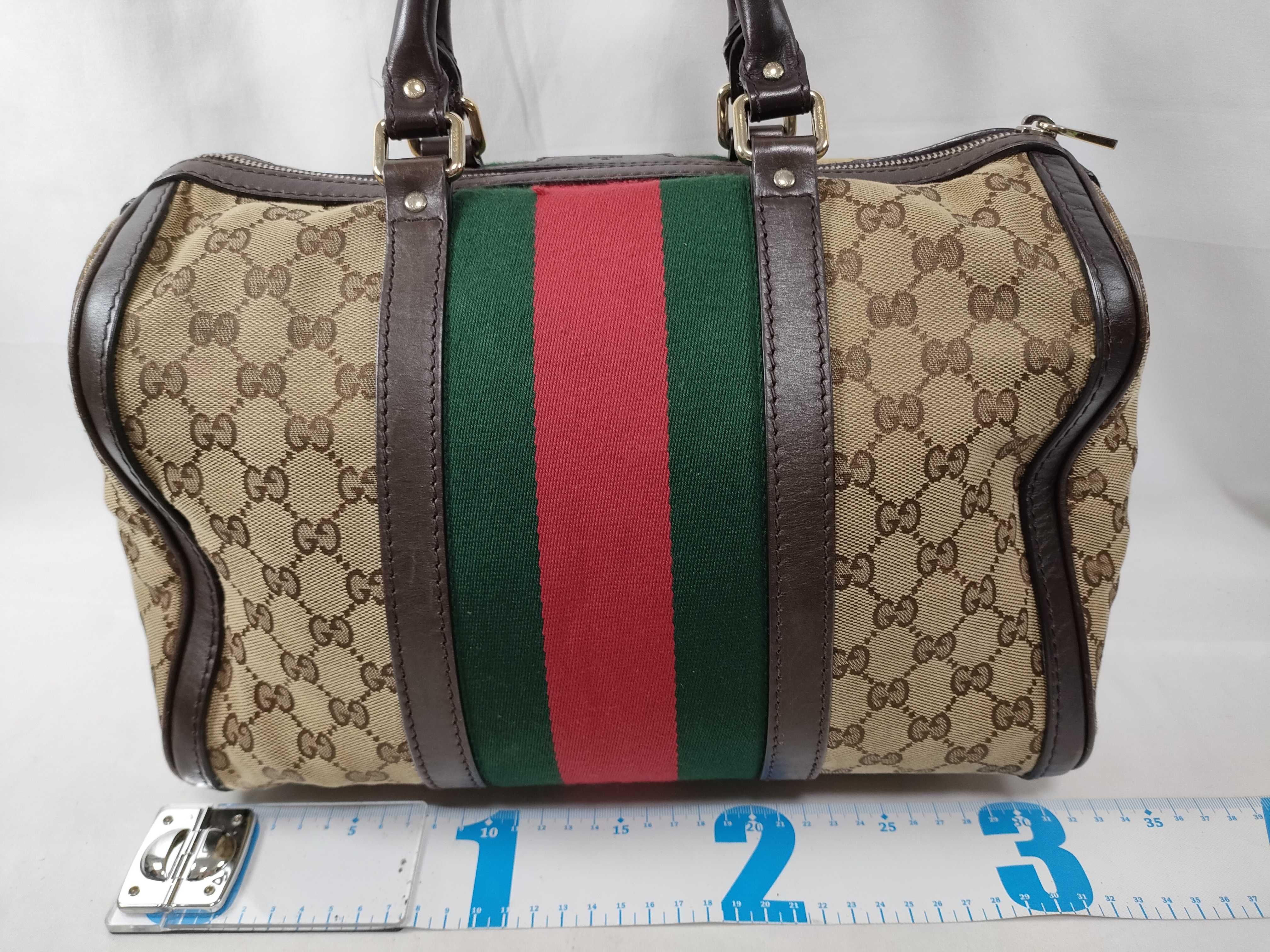 ID- GG Canvas & Cow Skin 2-Way Handbag Brown 247205 Handbag — view 2