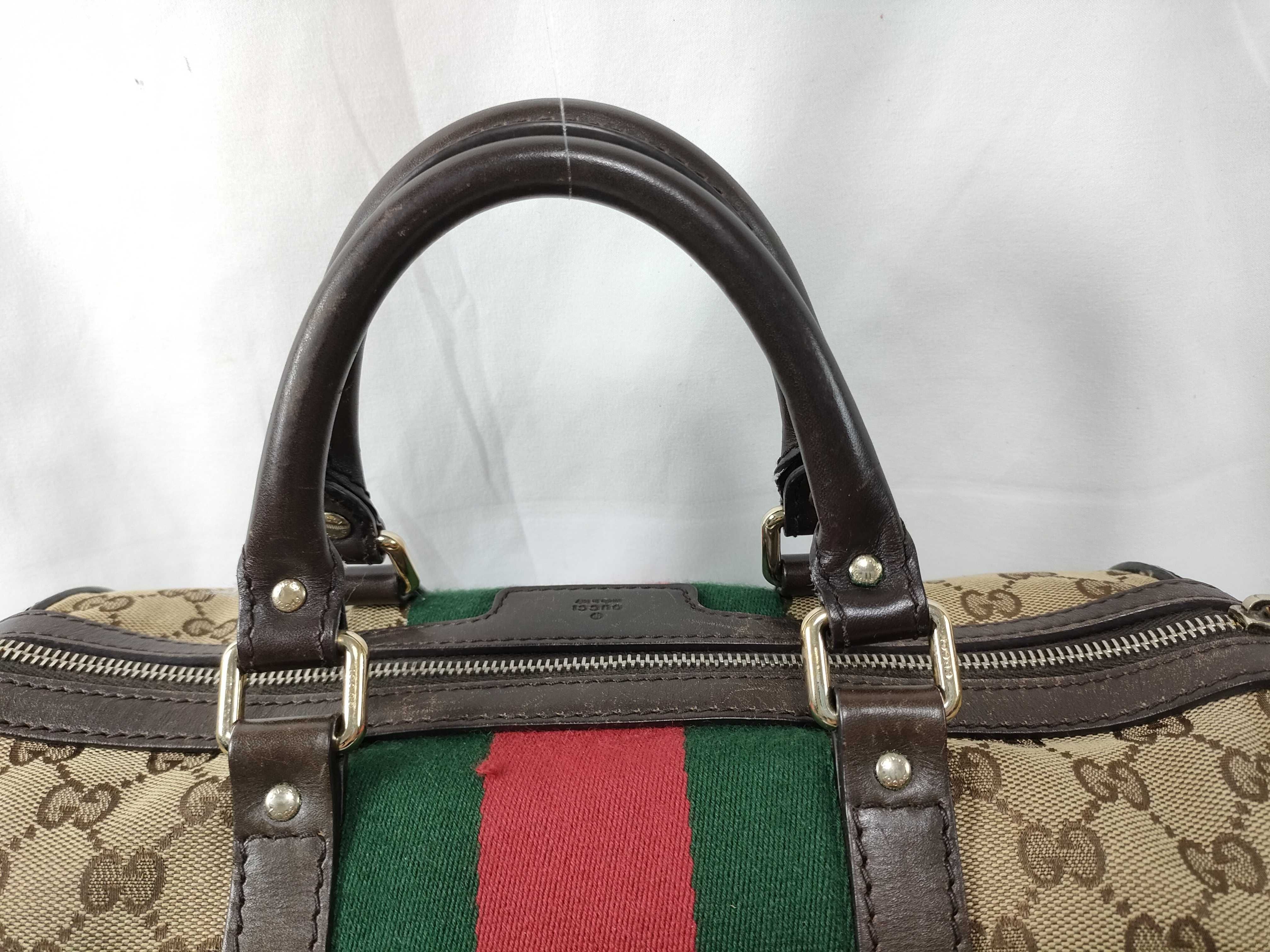 ID- GG Canvas & Cow Skin 2-Way Handbag Brown 247205 Handbag — view 3