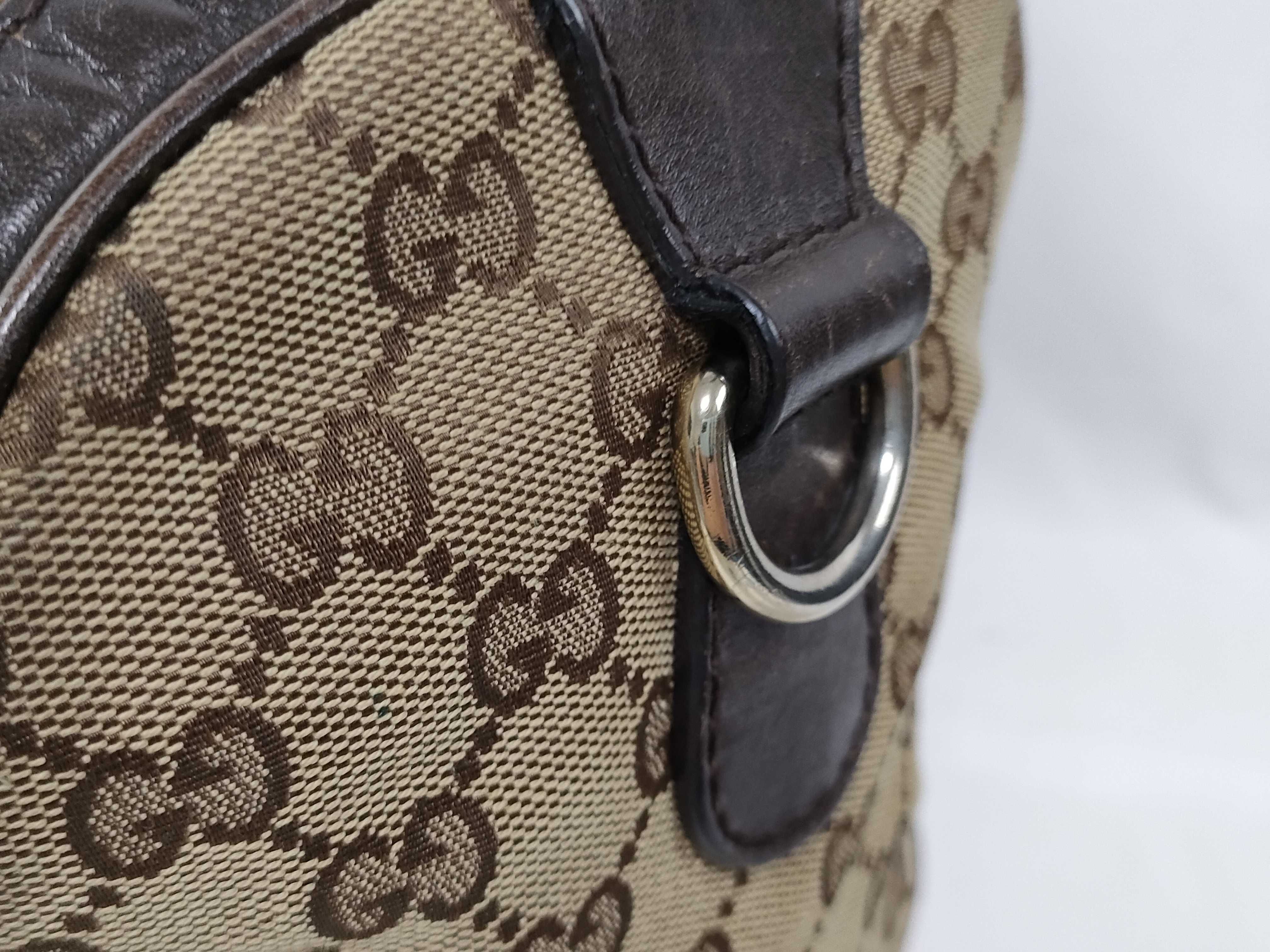 ID- GG Canvas & Cow Skin 2-Way Handbag Brown 247205 Handbag — view 7