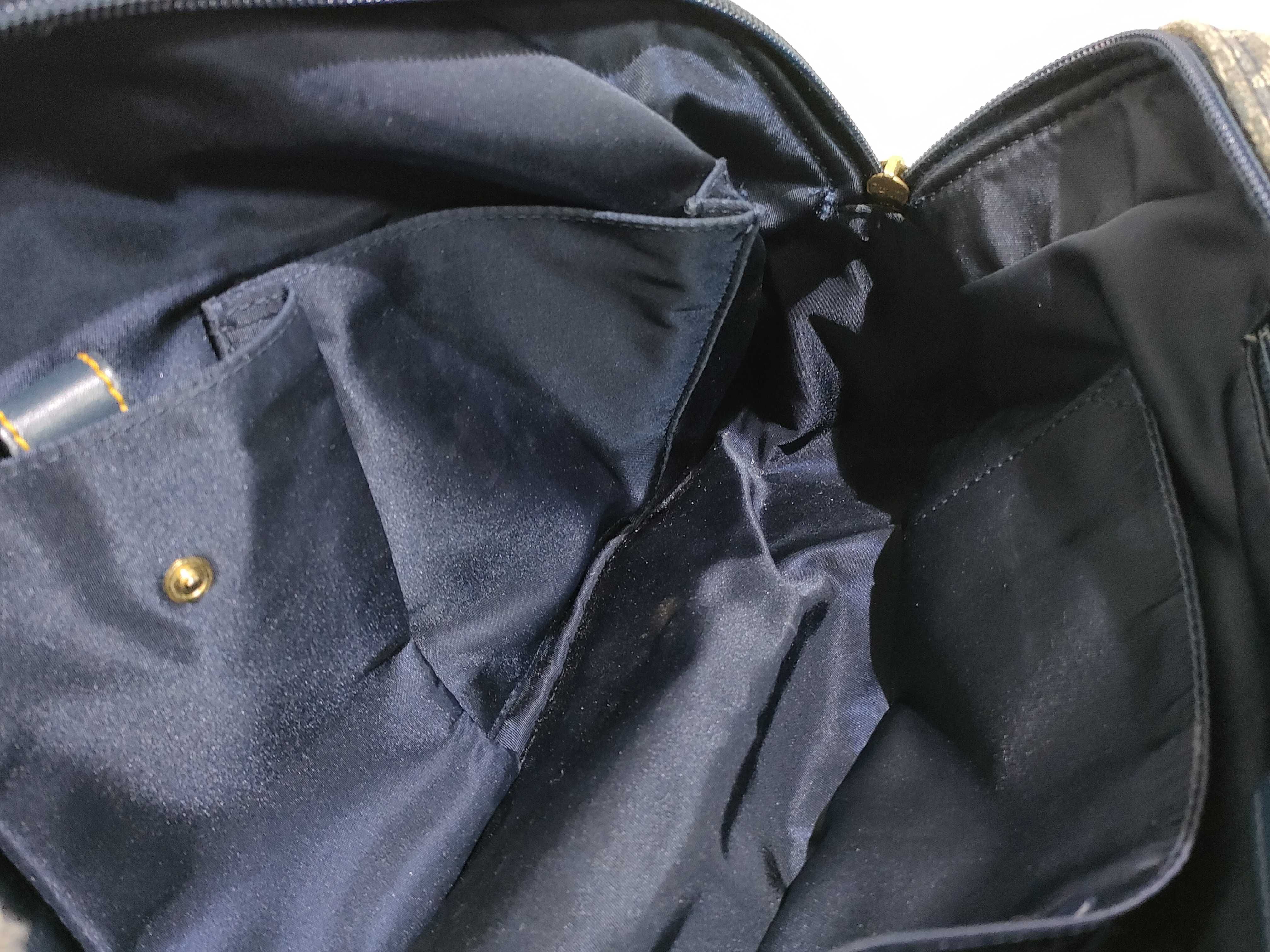 Trotter Christian Trotter Double Saddle Bowling Bag Jacquard Navy Handbag — view 12