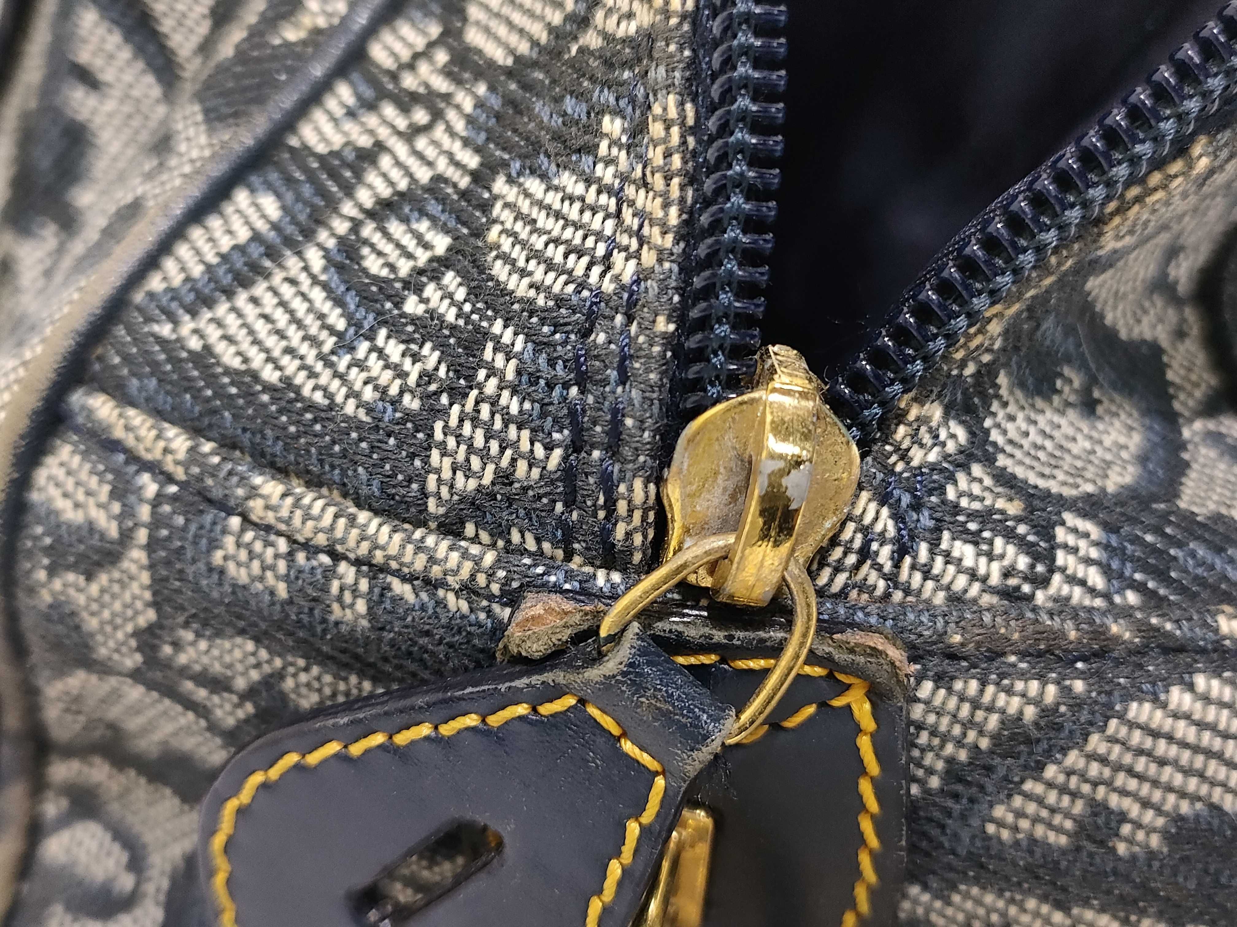 Trotter Christian Trotter Double Saddle Bowling Bag Jacquard Navy Handbag — view 13