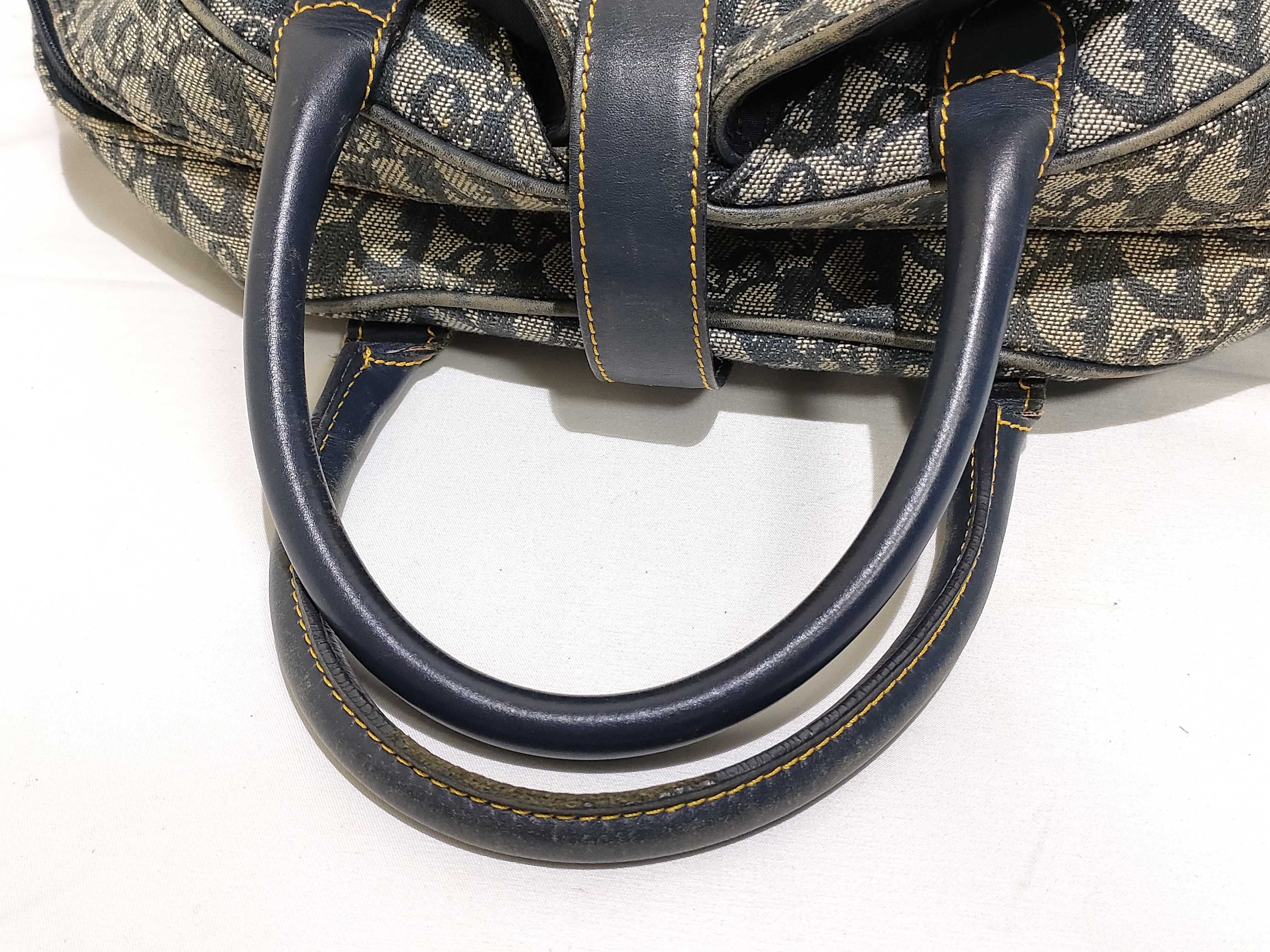 Trotter Christian Trotter Double Saddle Bowling Bag Jacquard Navy Handbag — view 3