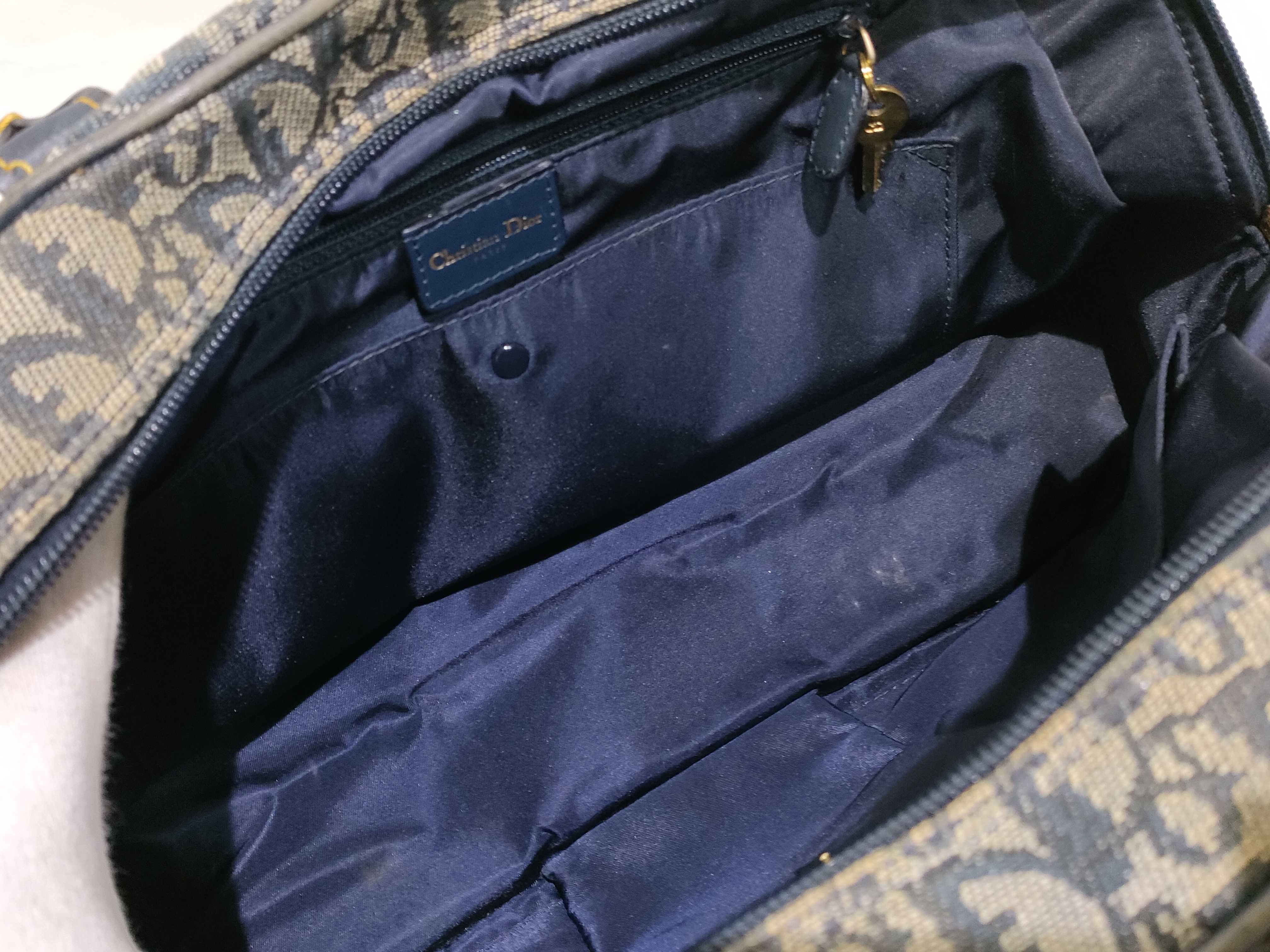 Trotter Christian Trotter Double Saddle Bowling Bag Jacquard Navy Handbag — view 9