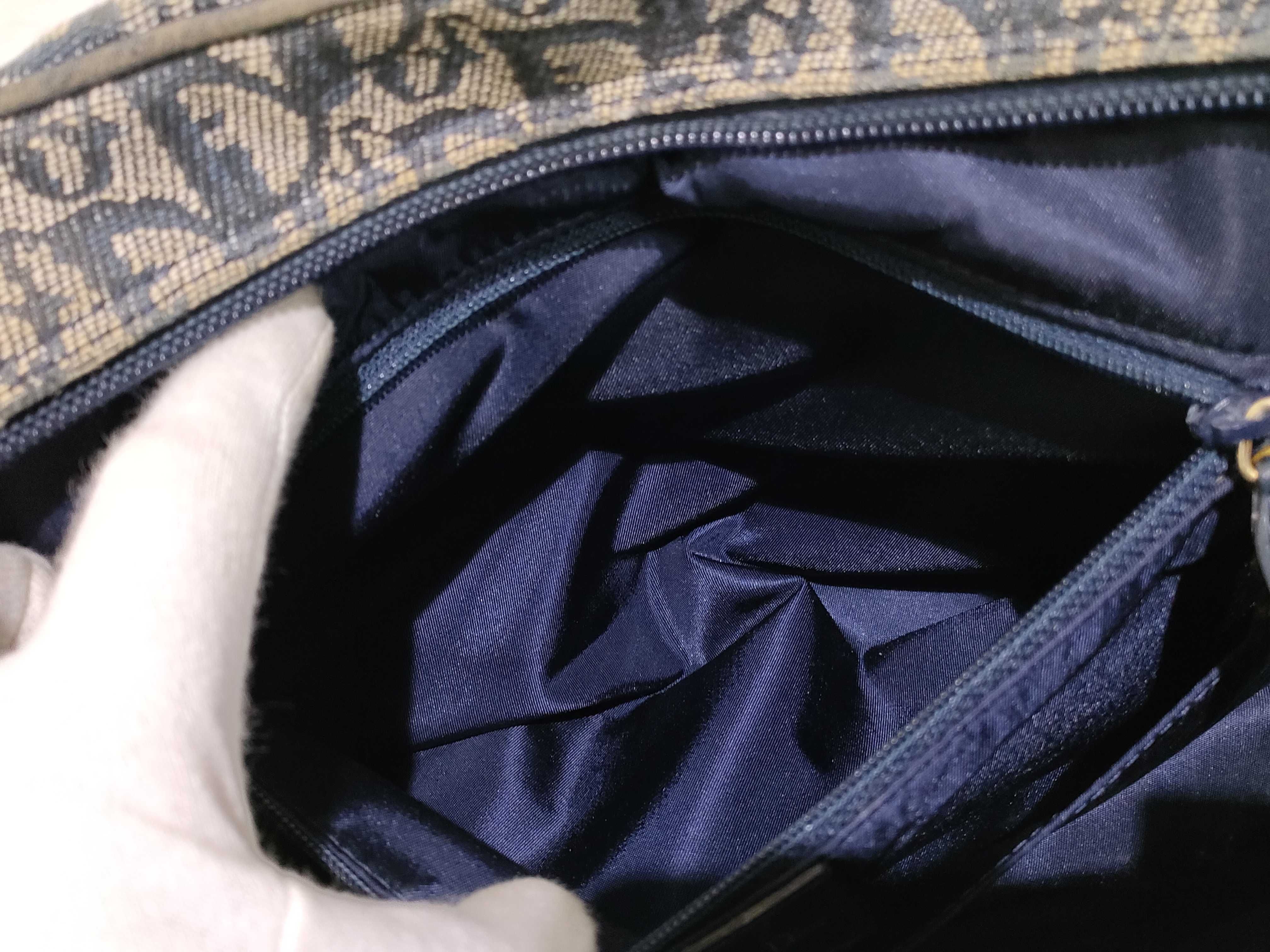 Trotter Christian Trotter Double Saddle Bowling Bag Jacquard Navy Handbag — view 10