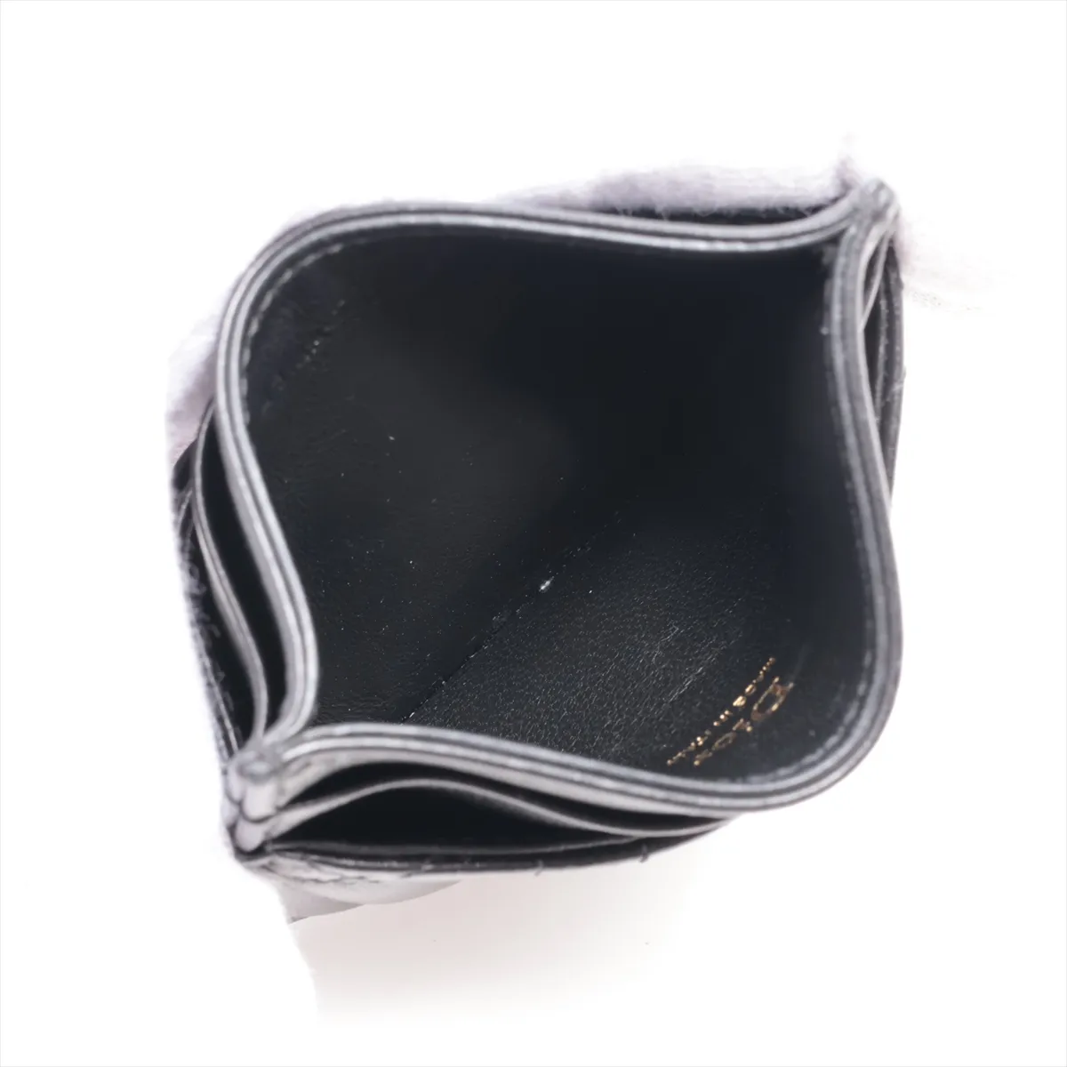 Lady Dior Cannage Leather Card Case Black Freesia — view 3