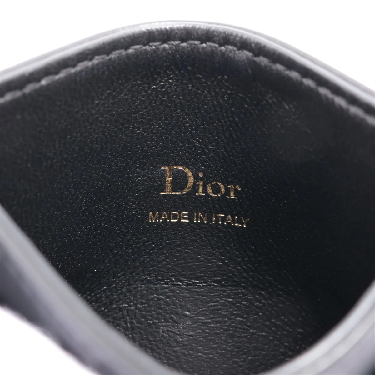 Lady Dior Cannage Leather Card Case Black Freesia — view 4