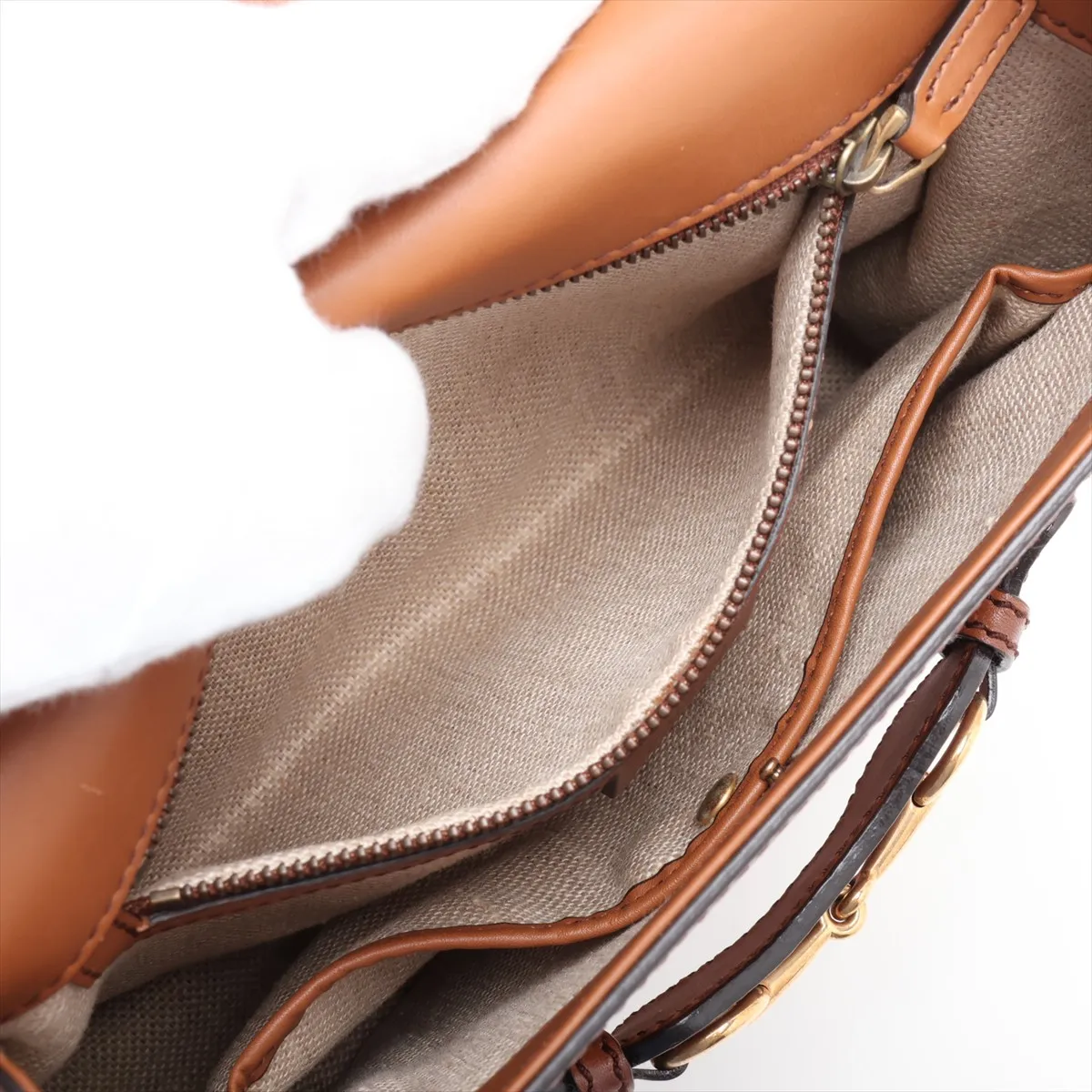 Medium Lady Web 380573 Leather 2-Way Shoulder Bag, Brown — view 7