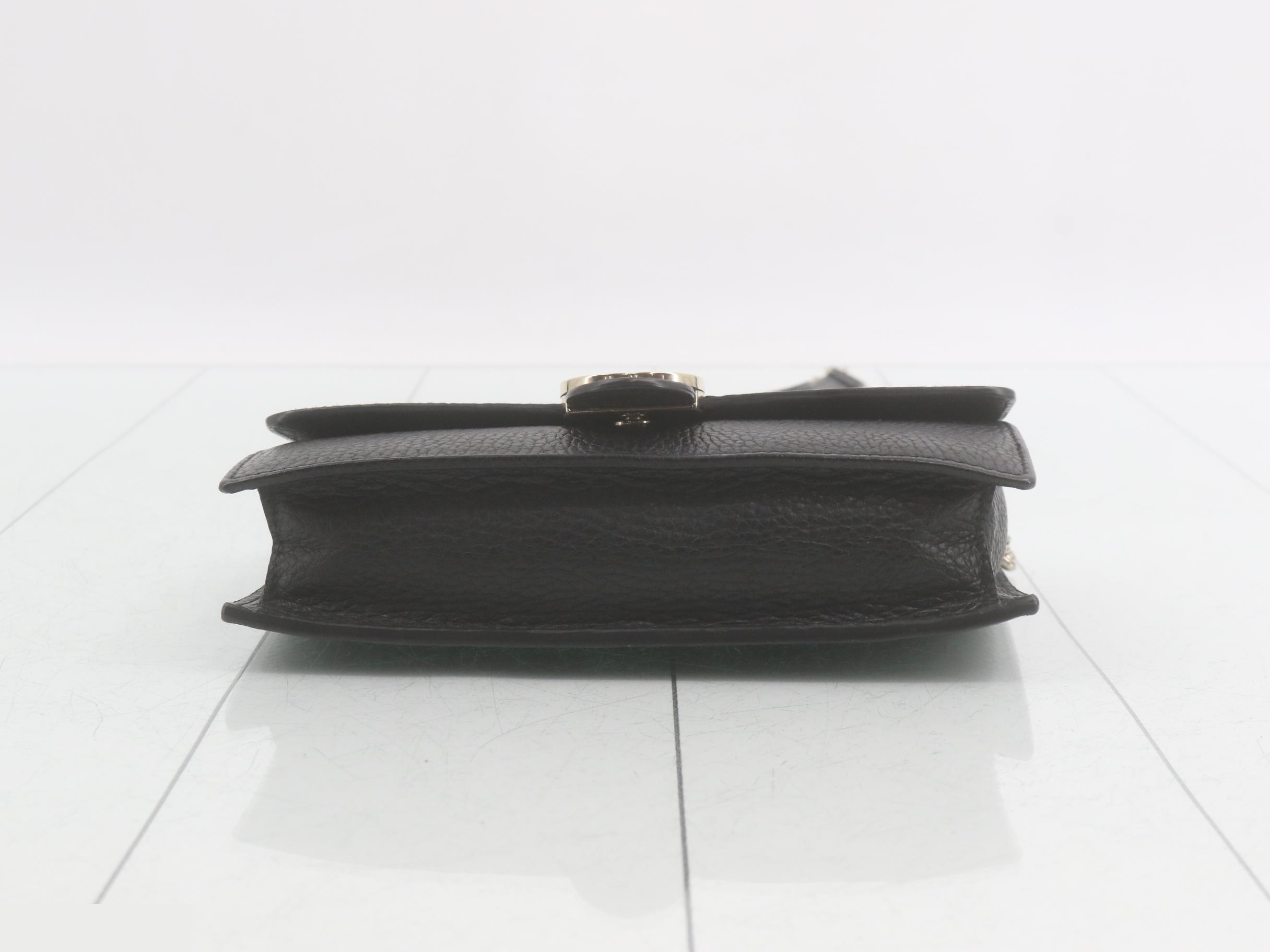 Interlocking G Leather Chain Wallet, Black — view 3