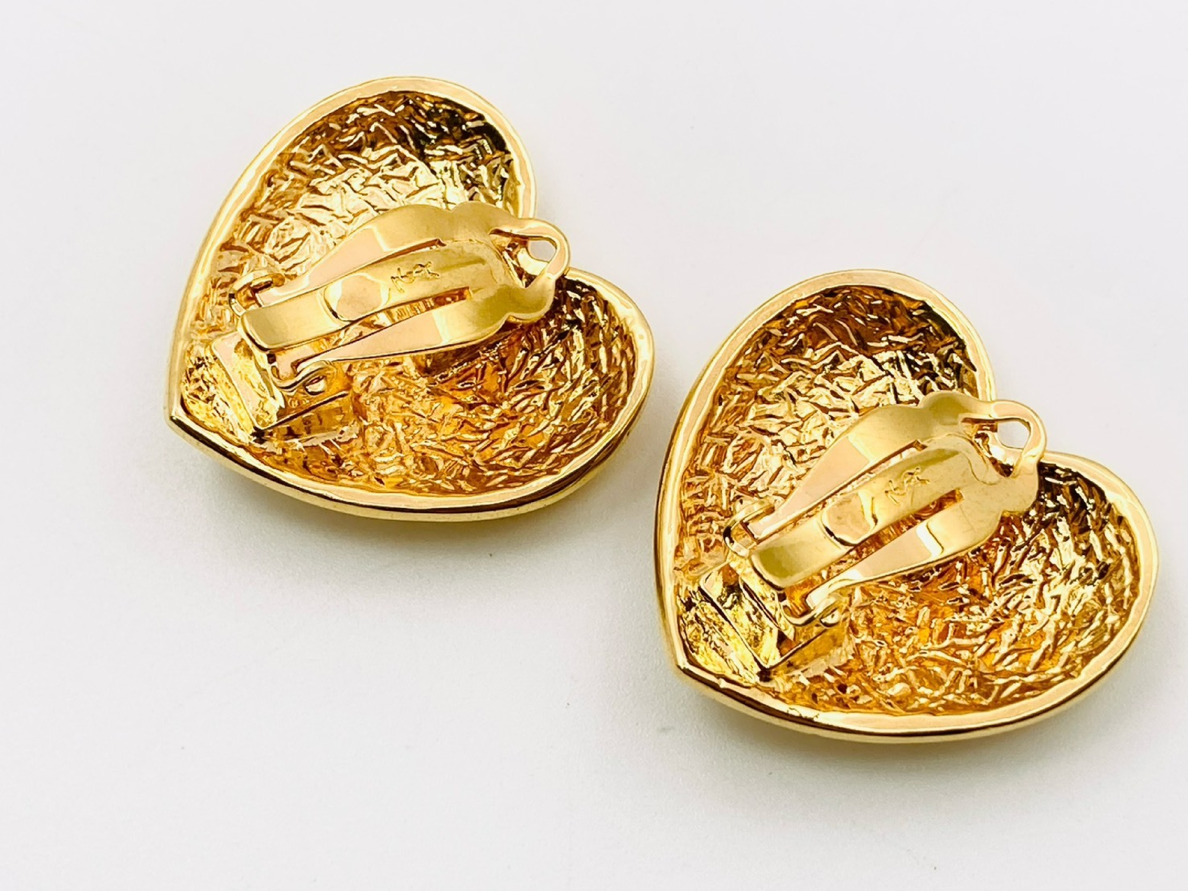 heart earrings, gold earrings. — view 2