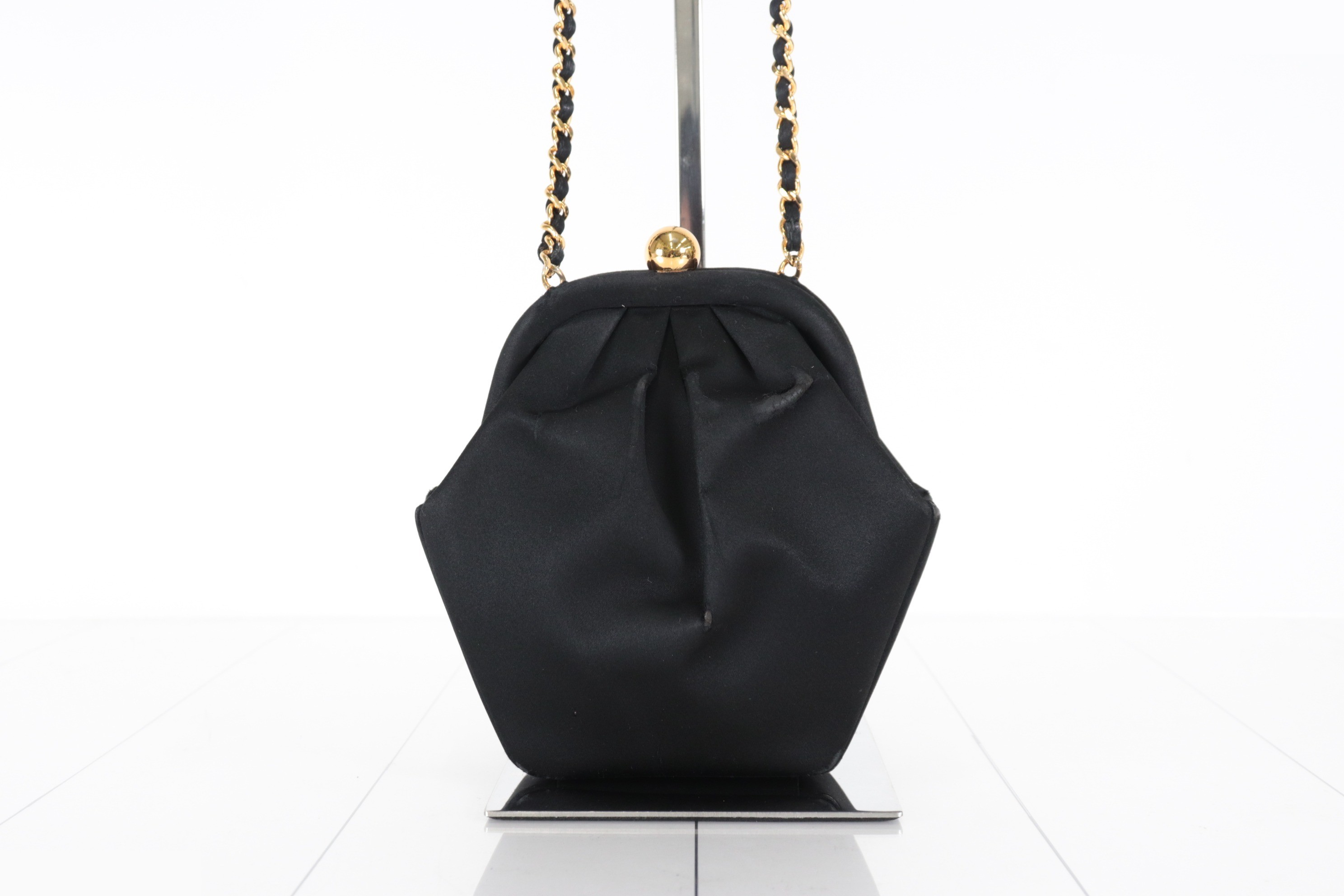 Satin coin purse with chain shoulder strap, item number 3 — view 3